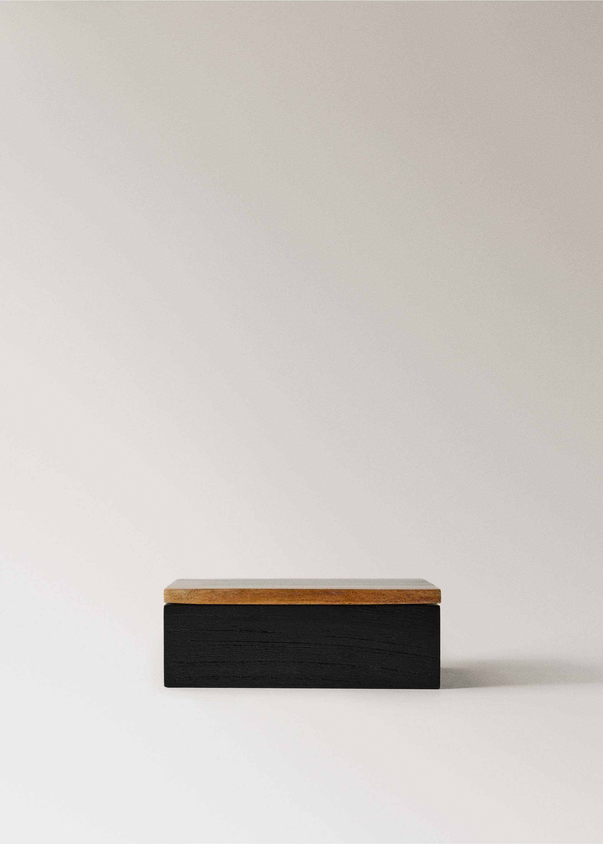 Grande boîte décorative en bois pétrifié - Article sans modèle, Noir. Ref: 17043325-00.