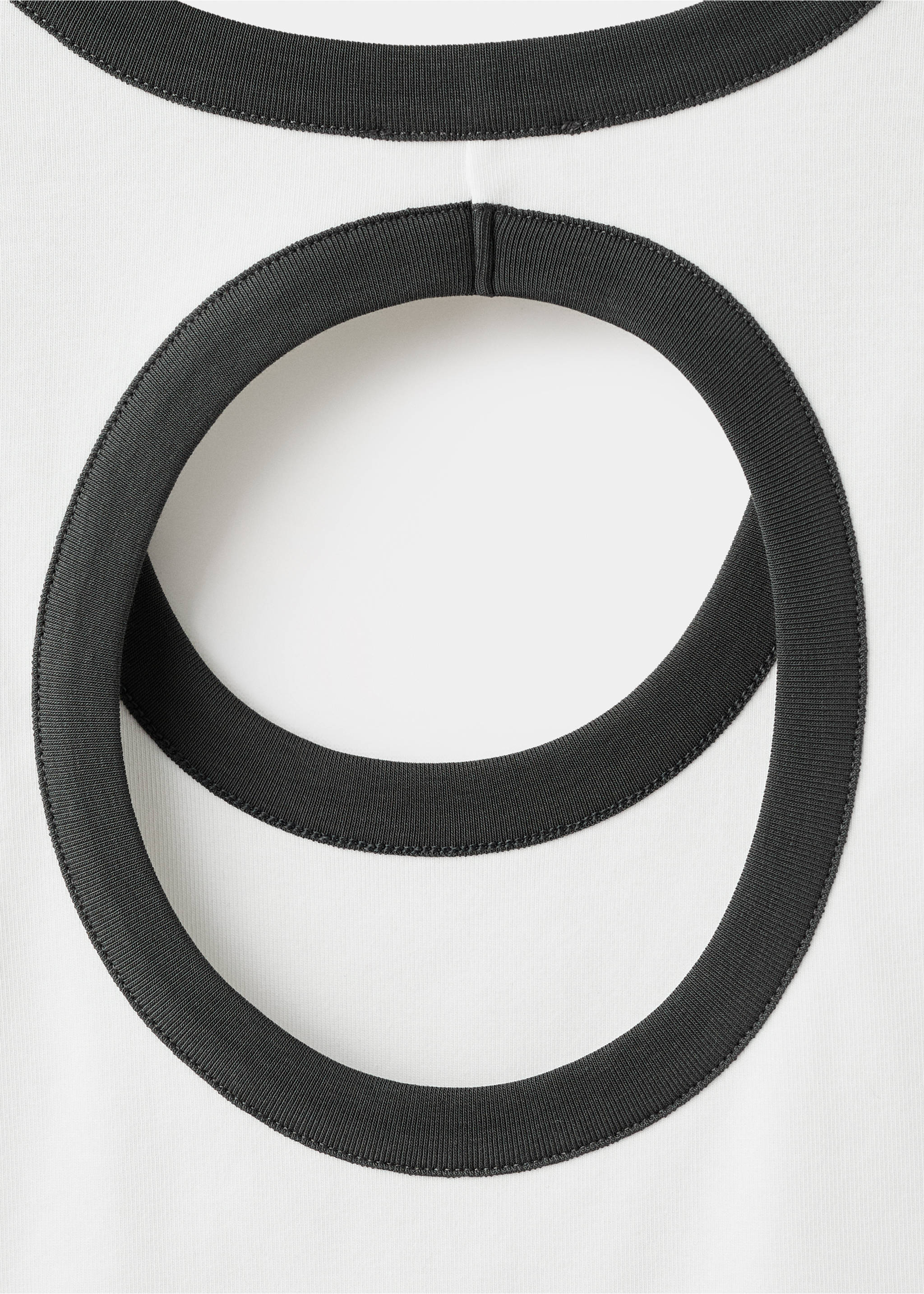 Contrasting collar cotton t-shirt - Details of the article 8, Off White. Ref: 17043335-00.