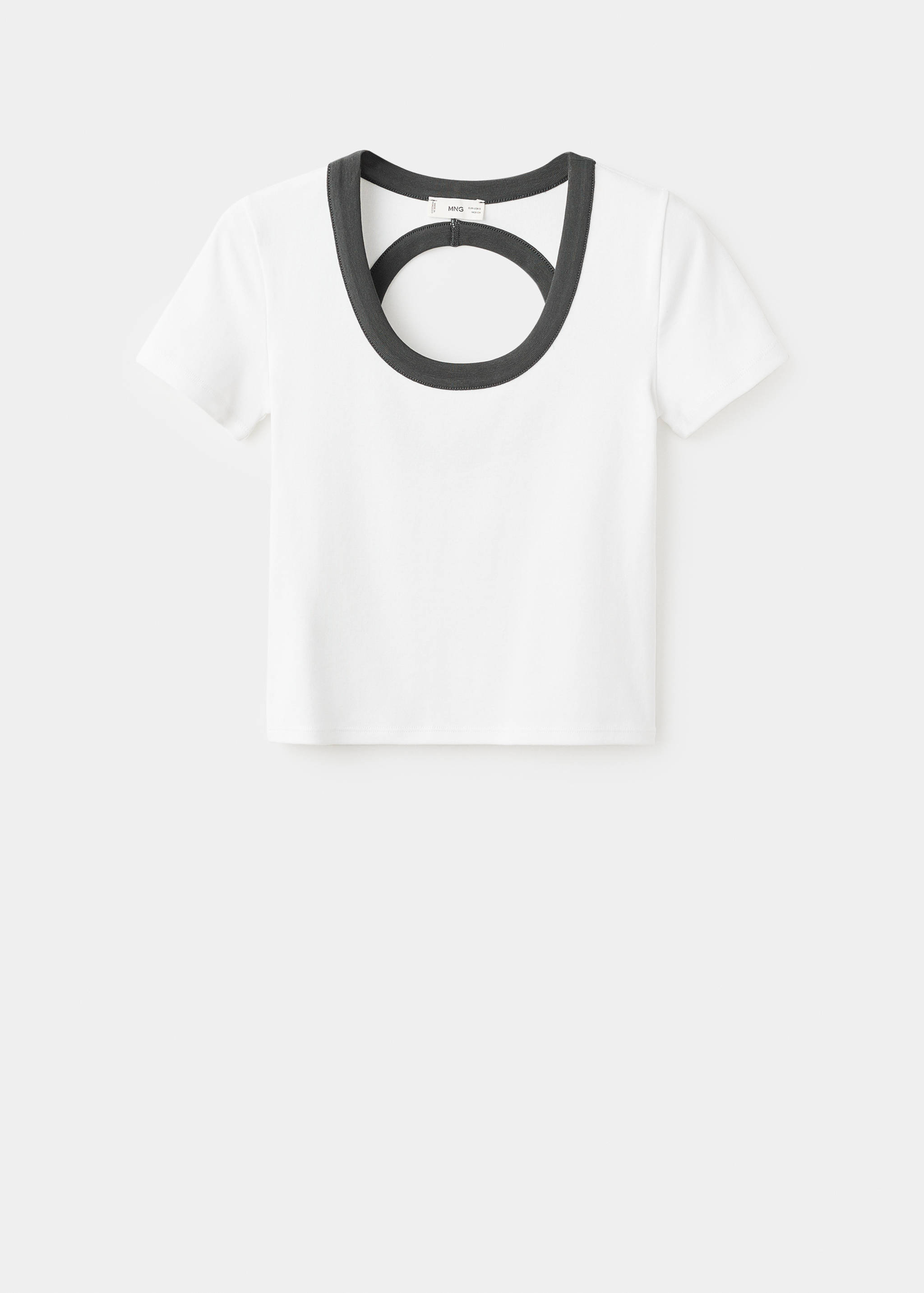Contrasting collar cotton t-shirt - Article without model