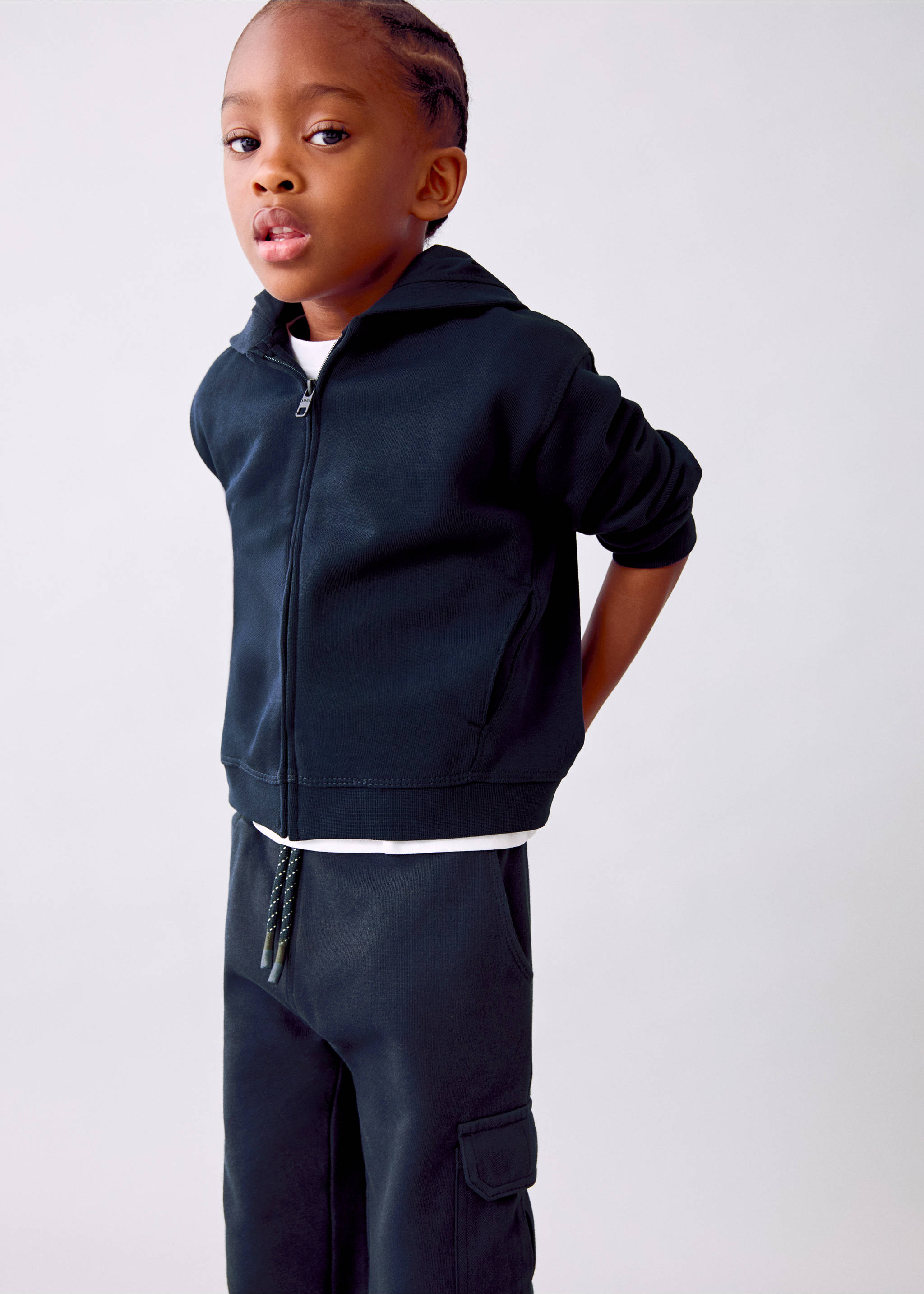 Katoenen hoodie - Middenvlak, Marineblauw. Ref: 17043796-00.