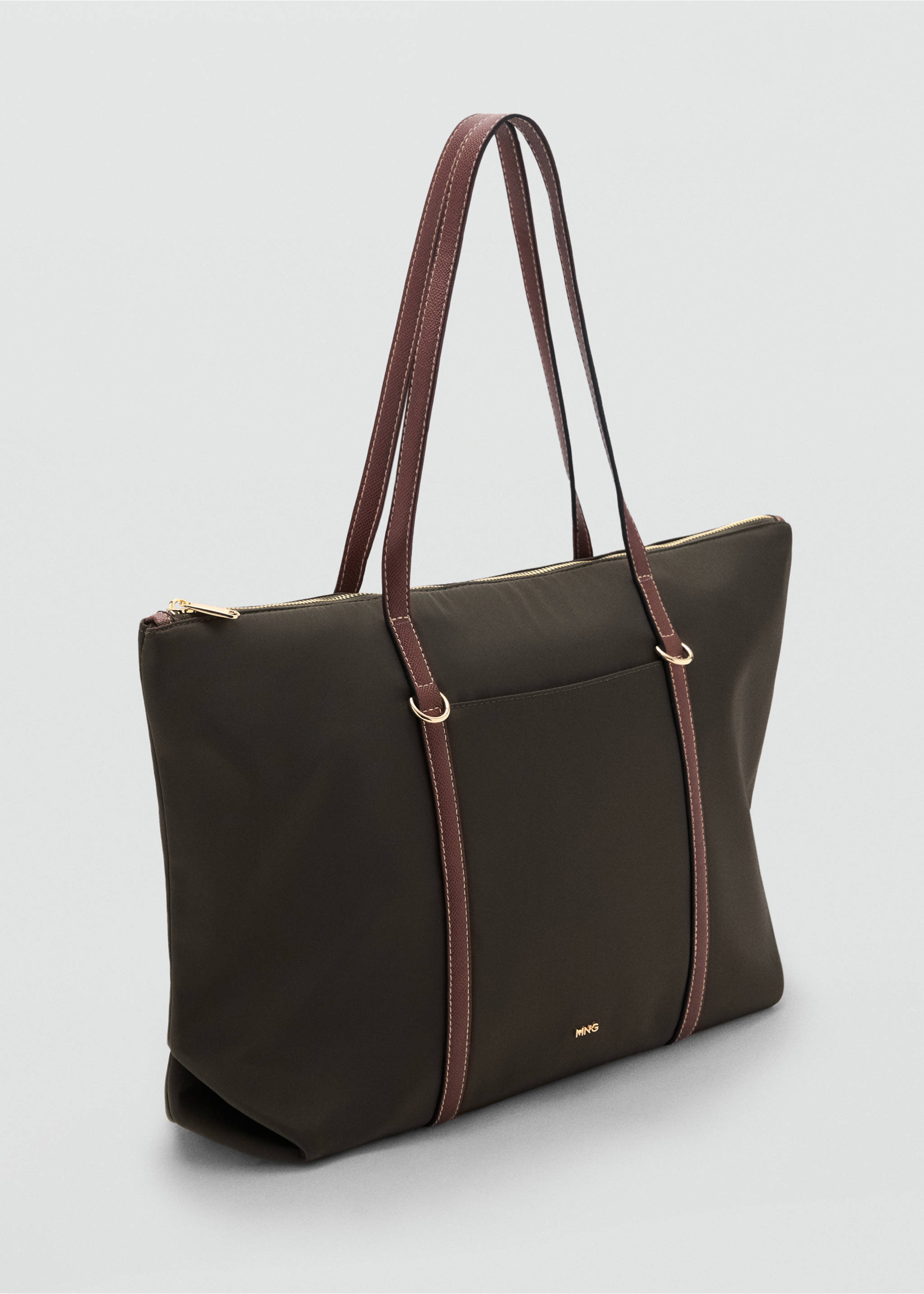 Shopper met dubbel handvat - Middenvlak, Kaki. Ref: 17043798-00.