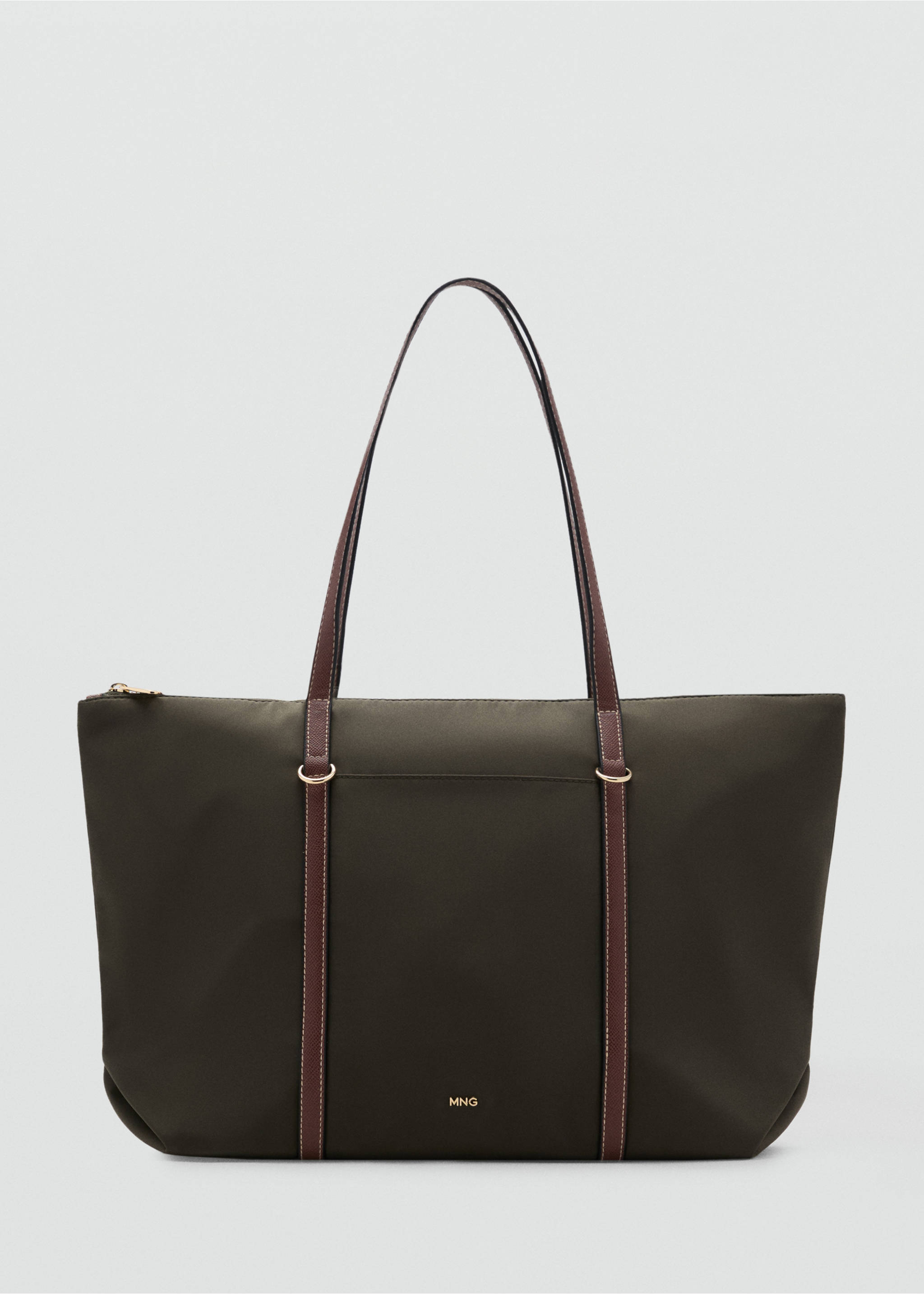Shopper met dubbel handvat - Artikel zonder model, Kaki. Ref: 17043798-00.