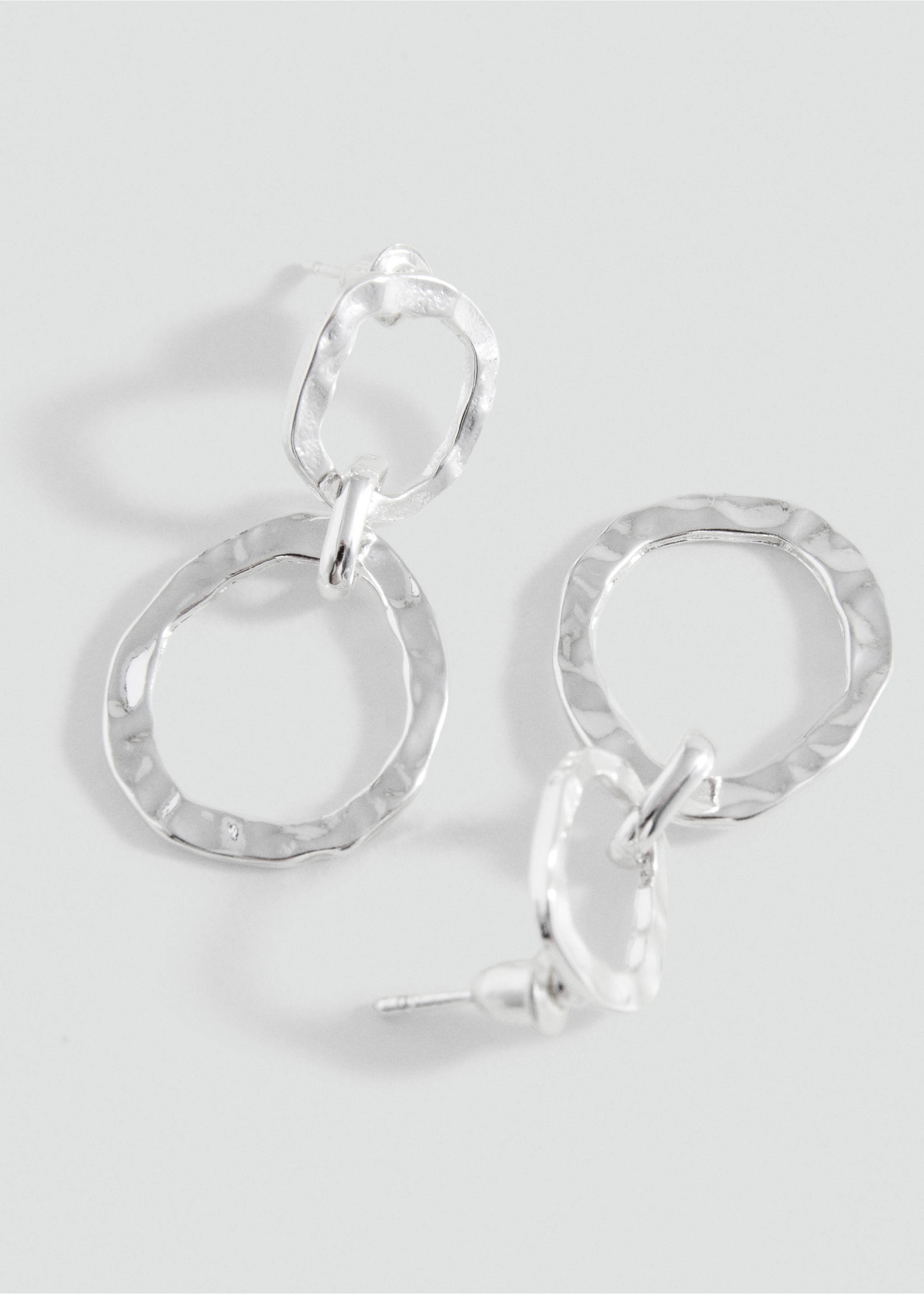 Combined earrings - Medium plane, Silver. Ref: 17043806-00.