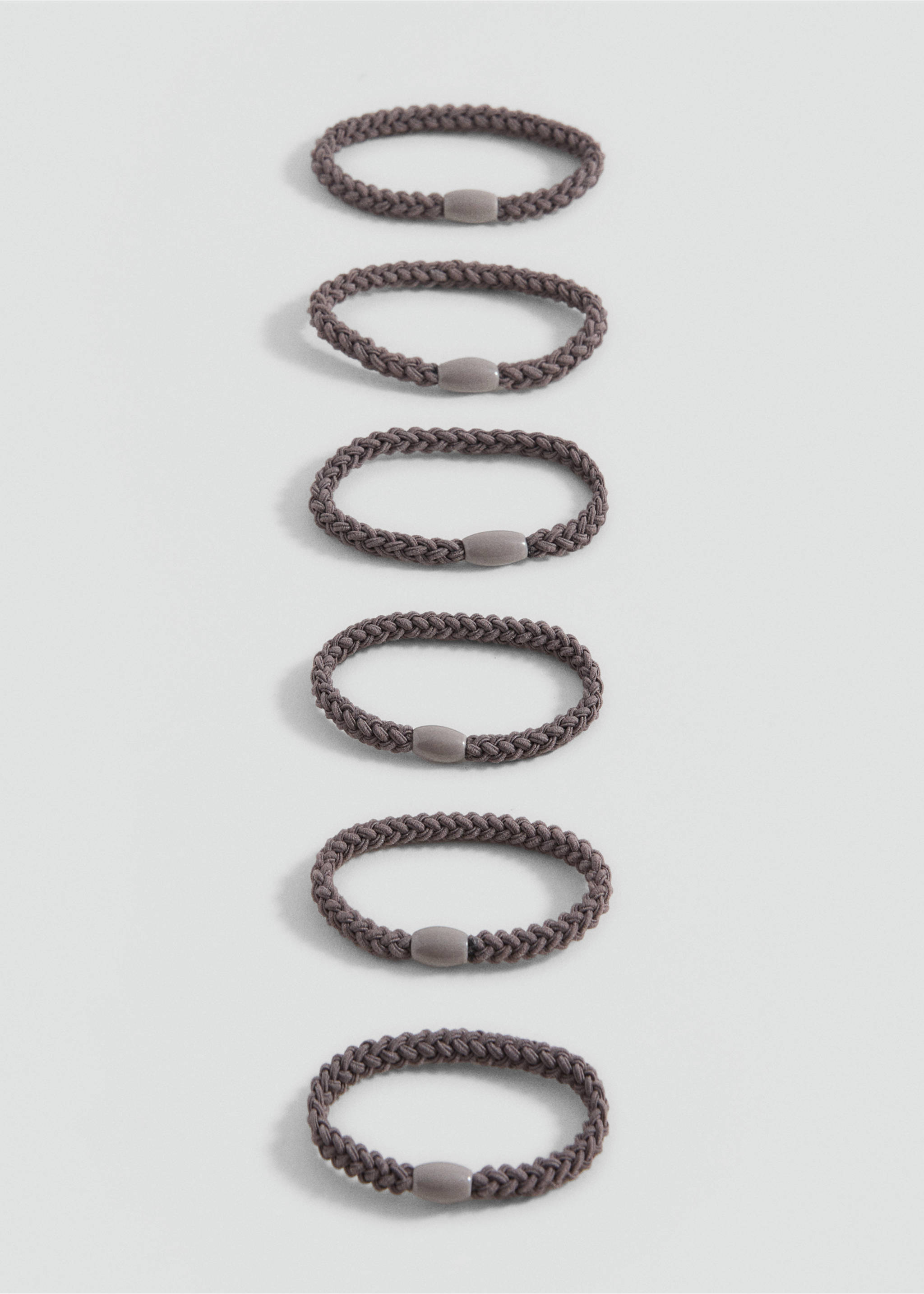 Pack 6 hair ties - Medium plane, Brown. Ref: 17043821-00.