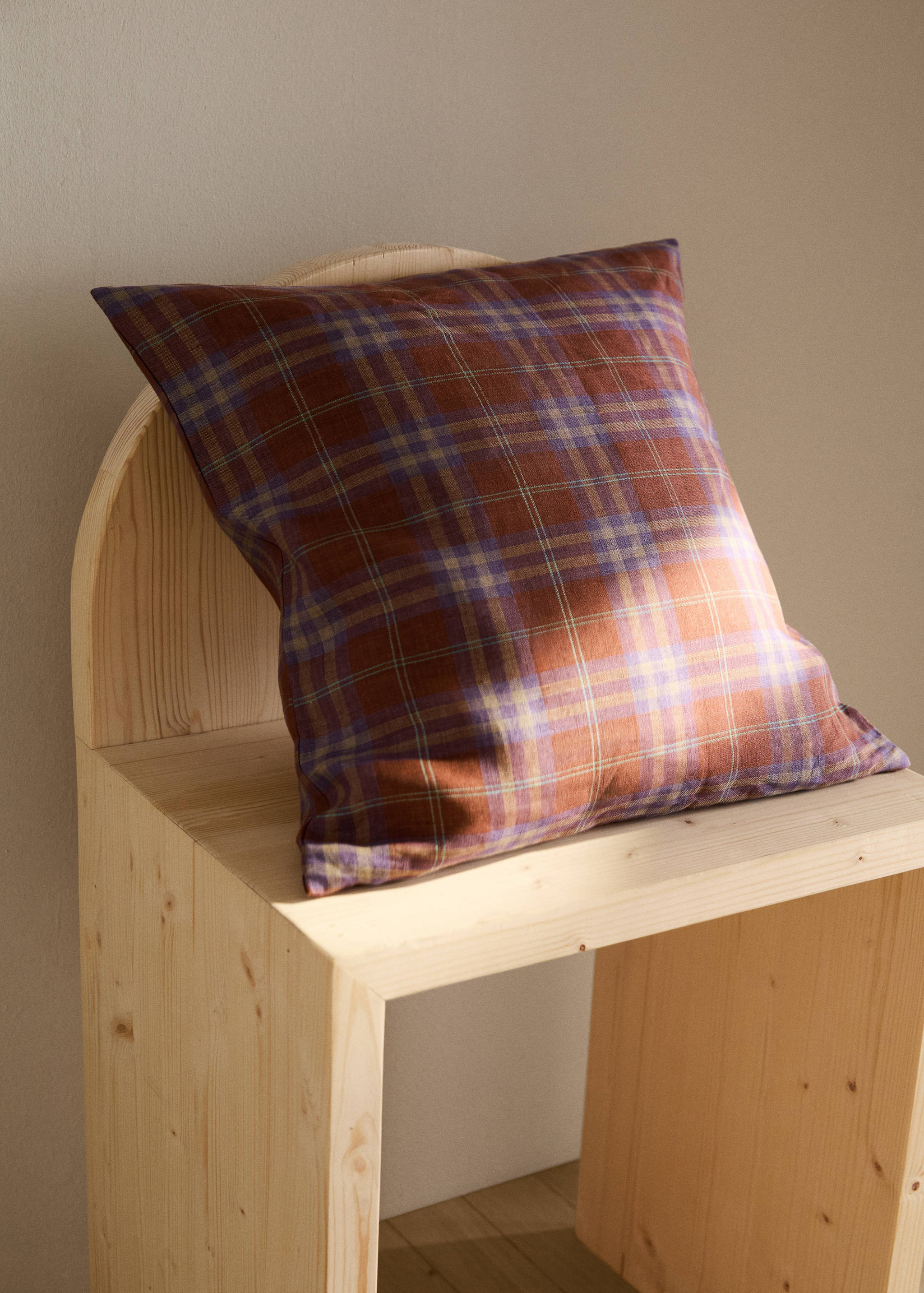 Multi-coloured check children's cushion cover 40x40 cm - General plane