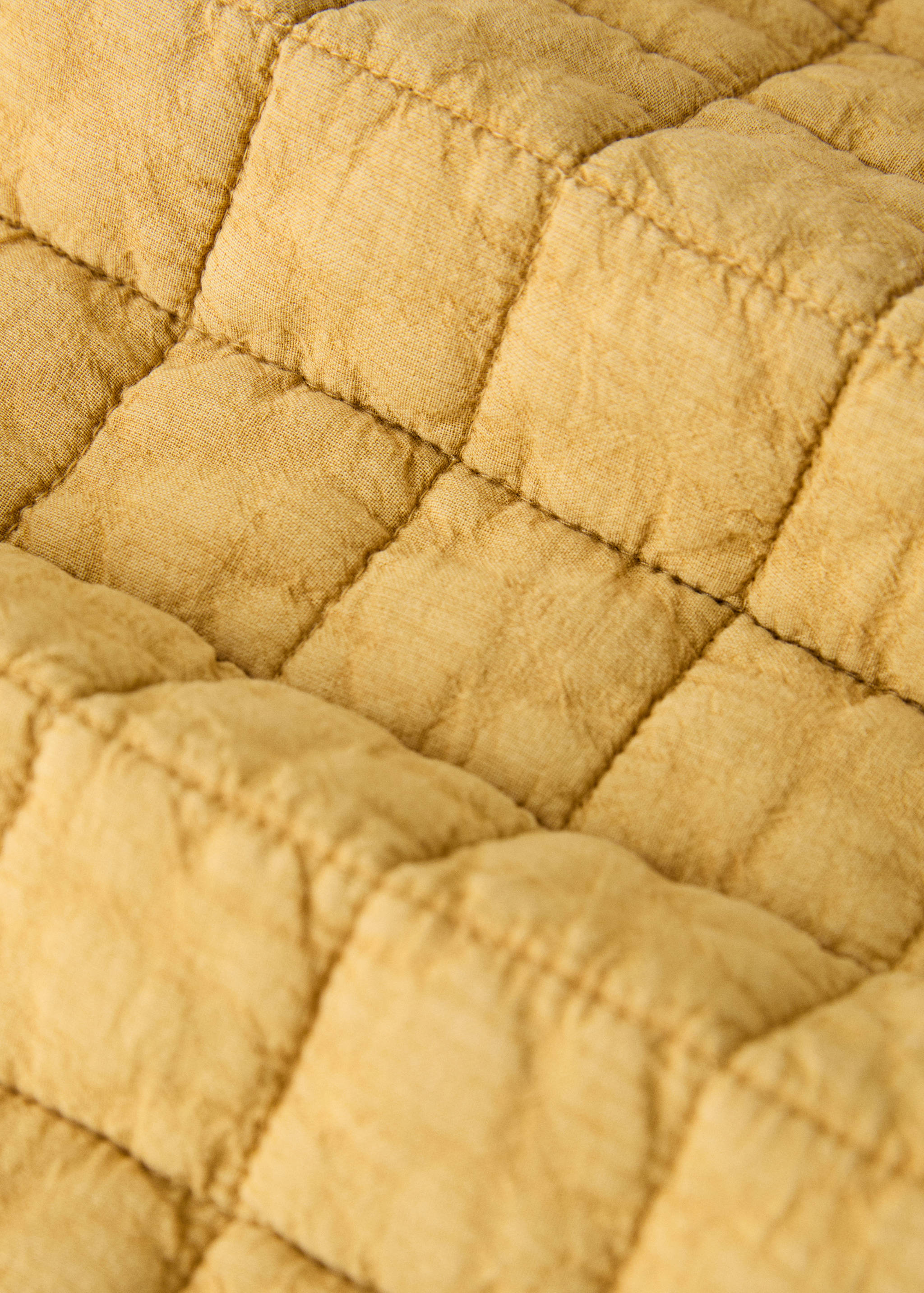 Washed cotton check bedspread for cot - Details of the article 2