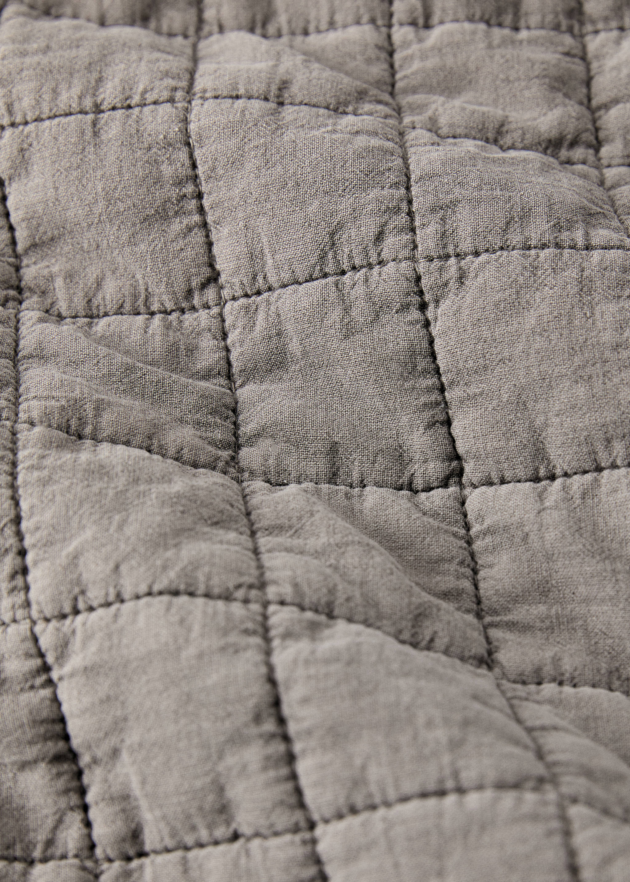 Washed cotton check bedspread for cot - Details of the article 1