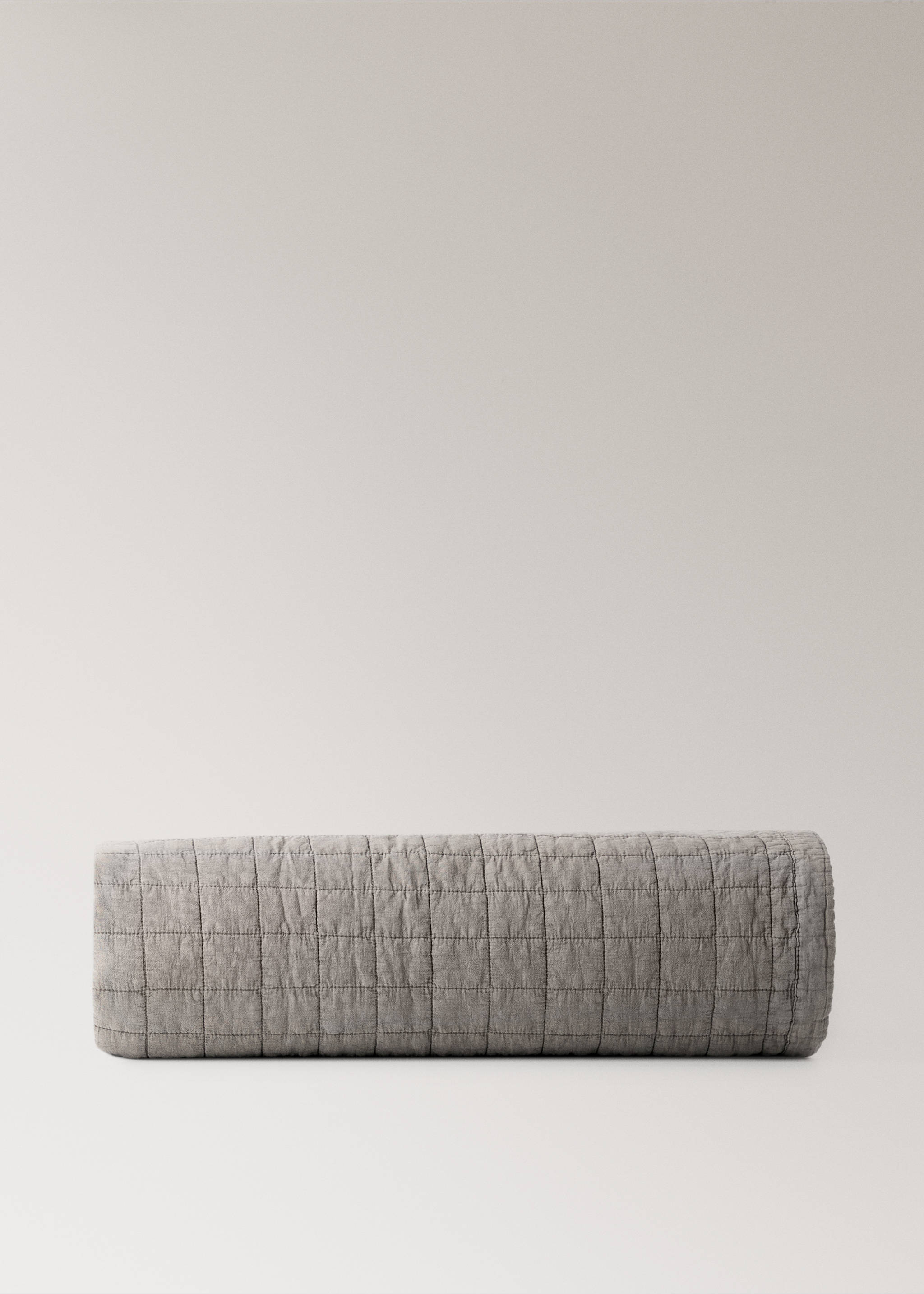 Washed cotton check bedspread for cot - Article without model, Medium Brown. Ref: 17043827-00.