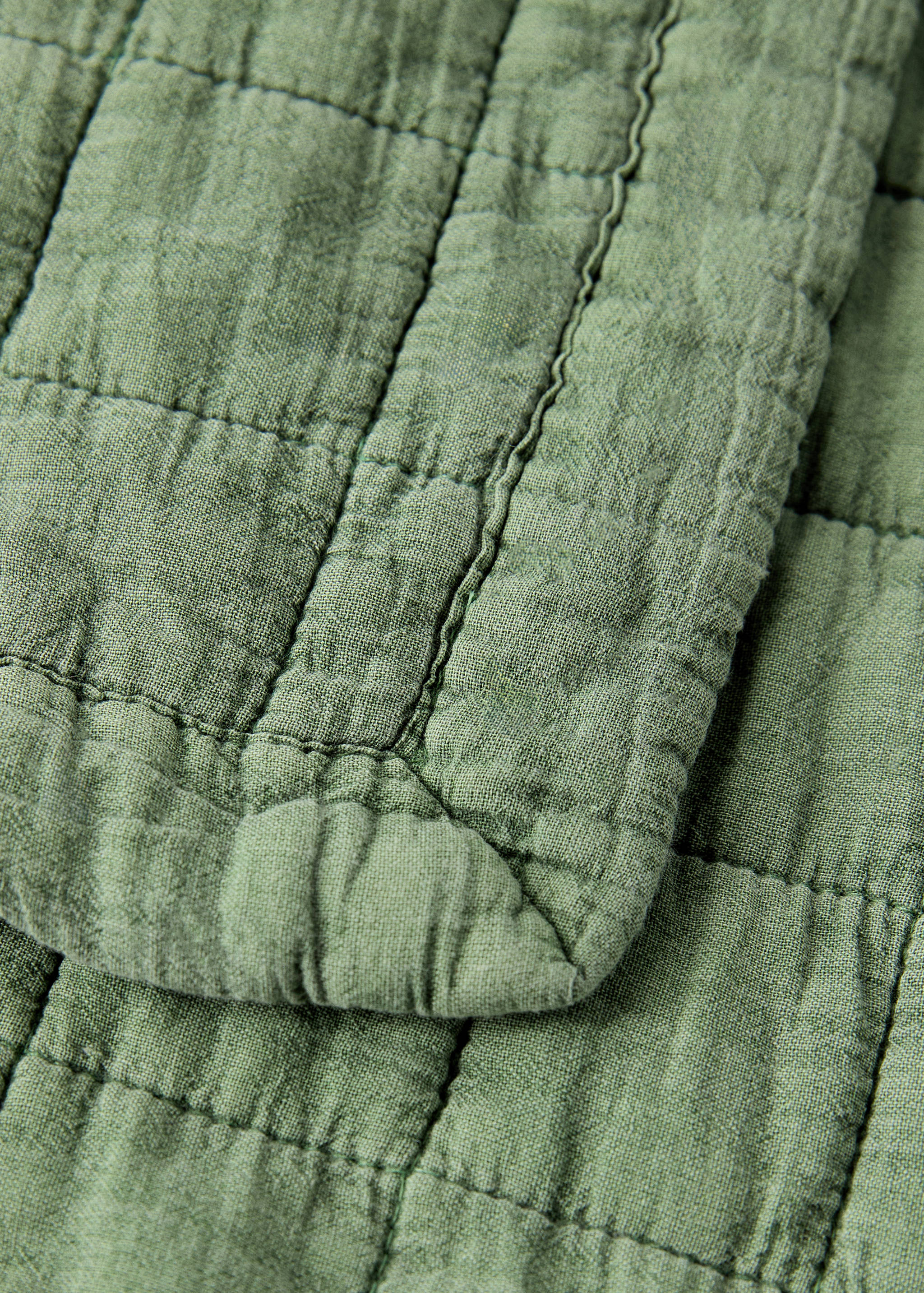 Washed cotton check bedspread for cot - Details of the article 1
