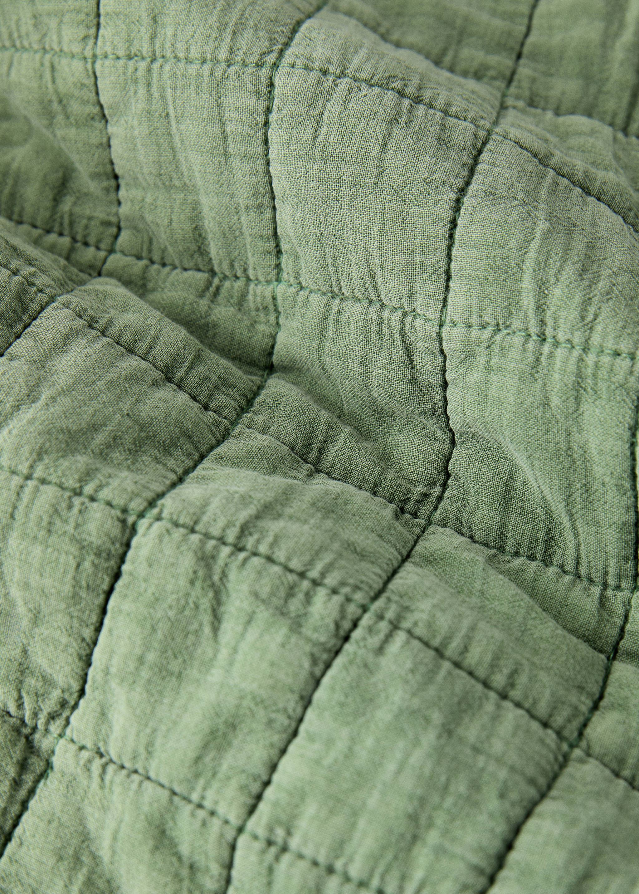 Washed cotton check bedspread for cot - Details of the article 2