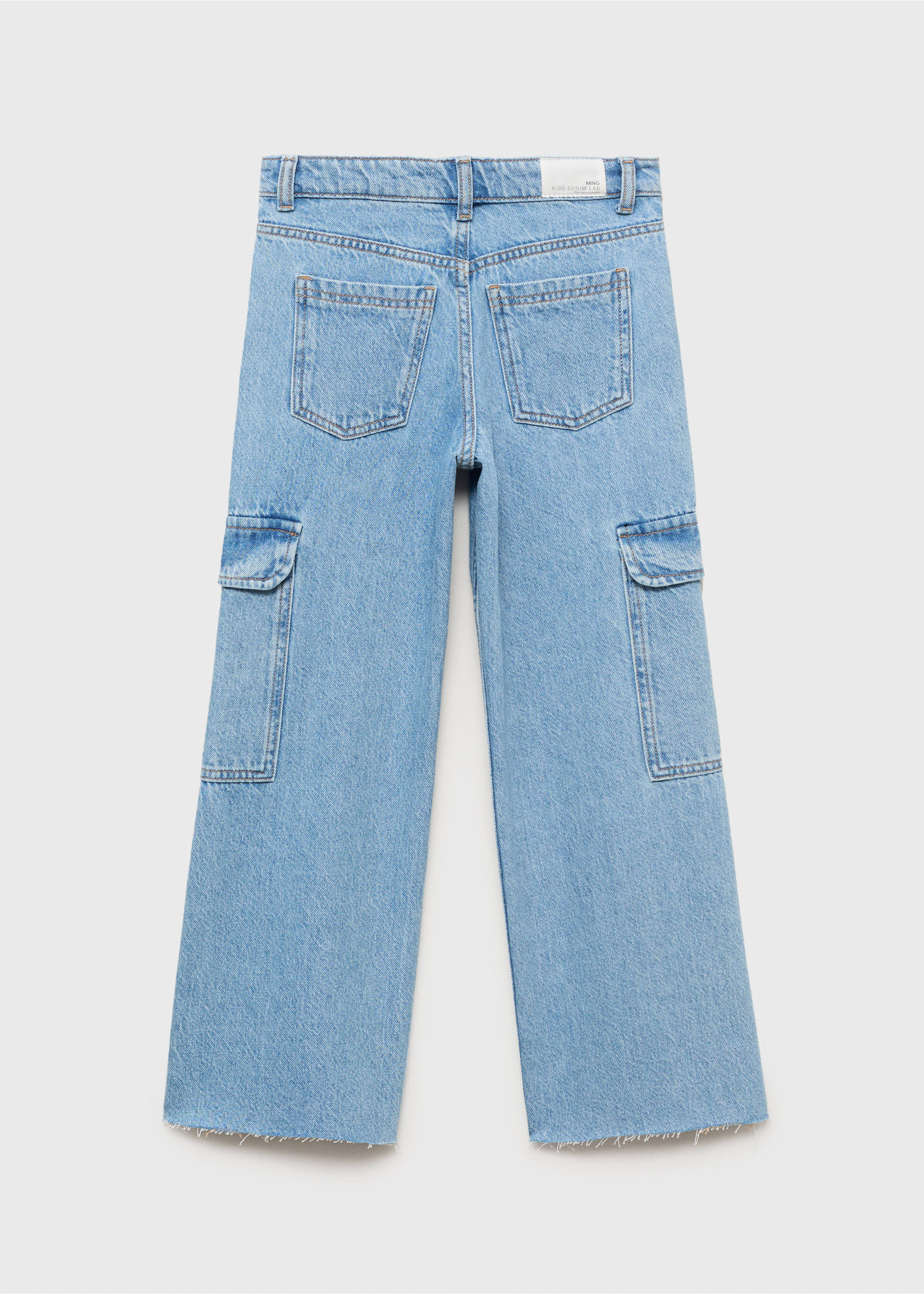Straightfit cargojeans - Achterkant van het artikel, Middenblauw. Ref: 17044070-00.