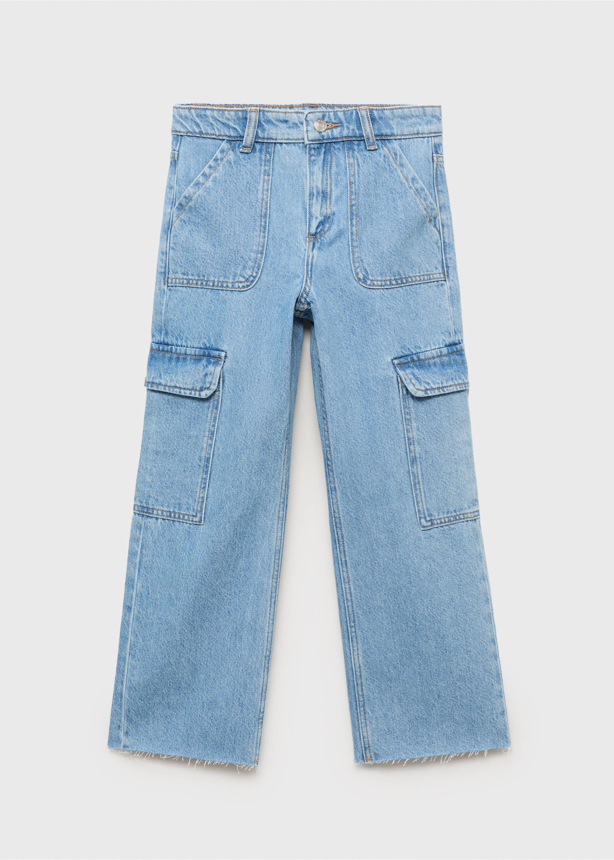 Jean cargo straight-fit - Article sans modèle, Bleu moyen. Ref: 17044070-00.