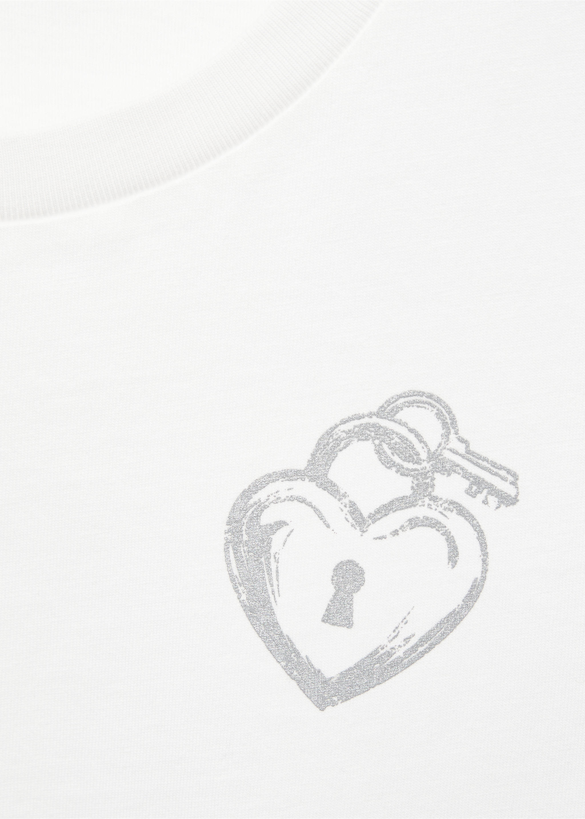 Cotton heart t-shirt - Details of the article 8, Off White. Ref: 17044073-00.