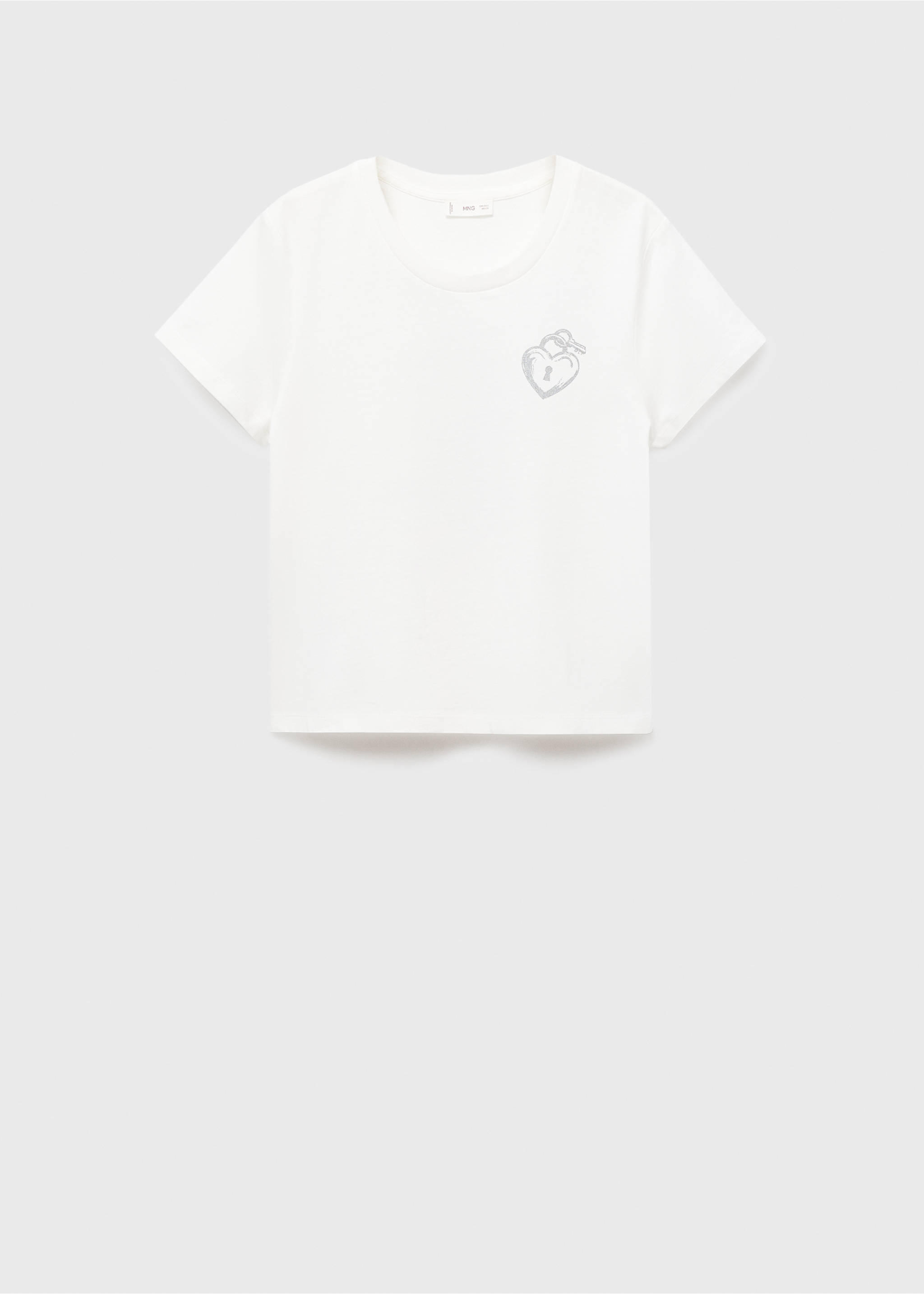 Cotton heart t-shirt - Article without model, Off White. Ref: 17044073-00.