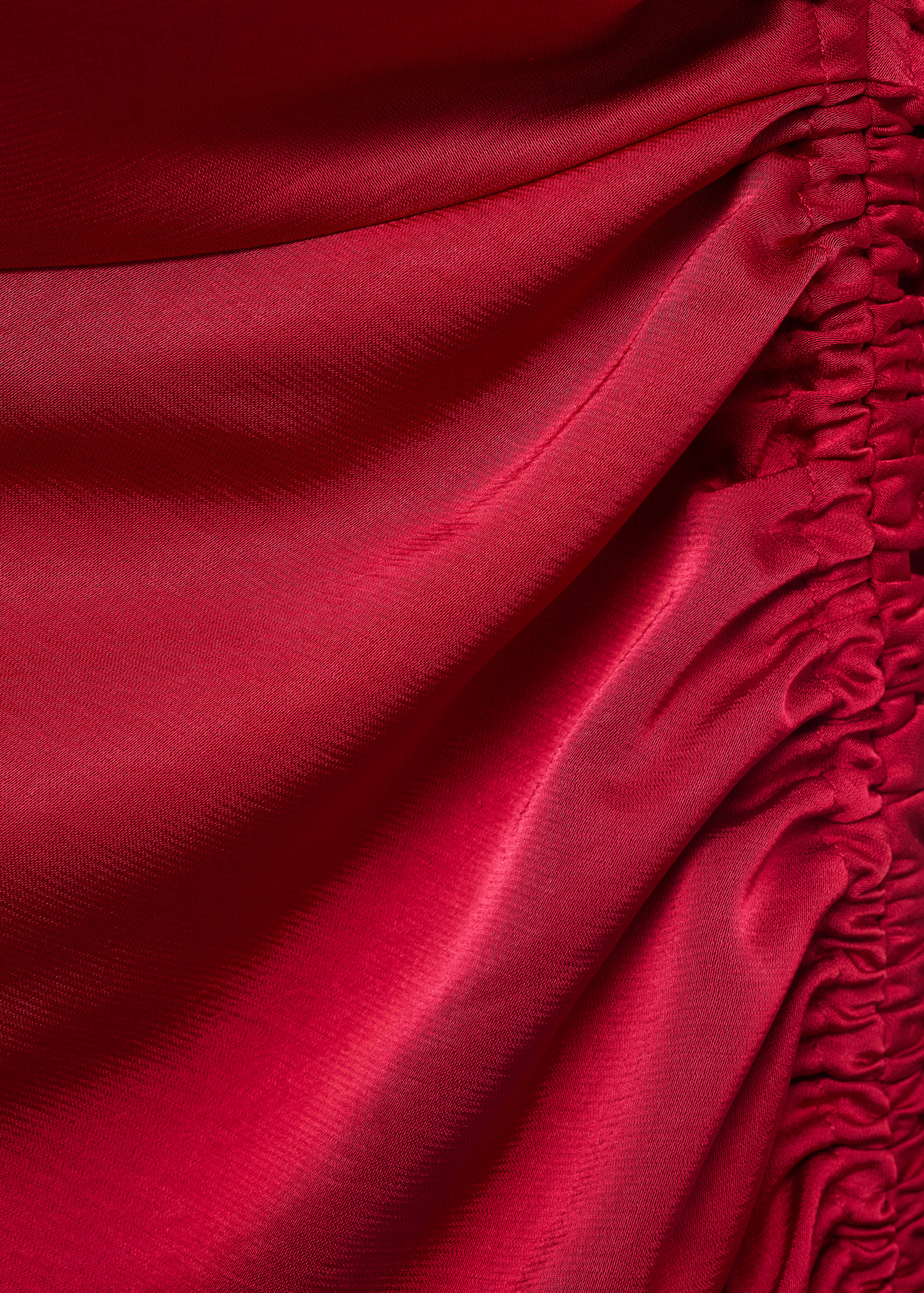 Asymmetrical satin dress with side slits - Details of the article 0