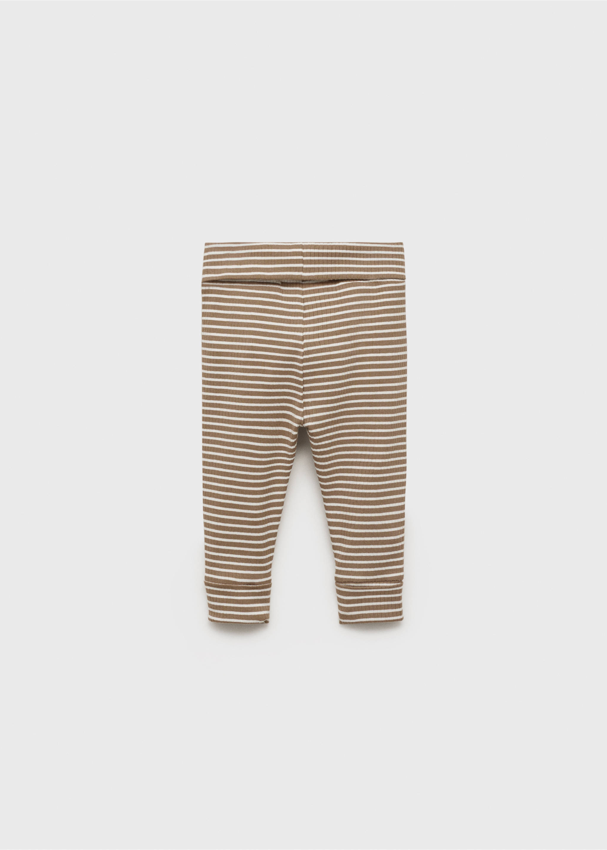 Stripped cotton leggings - Reverse of the article, Medium Brown. Ref: 17044081-00.