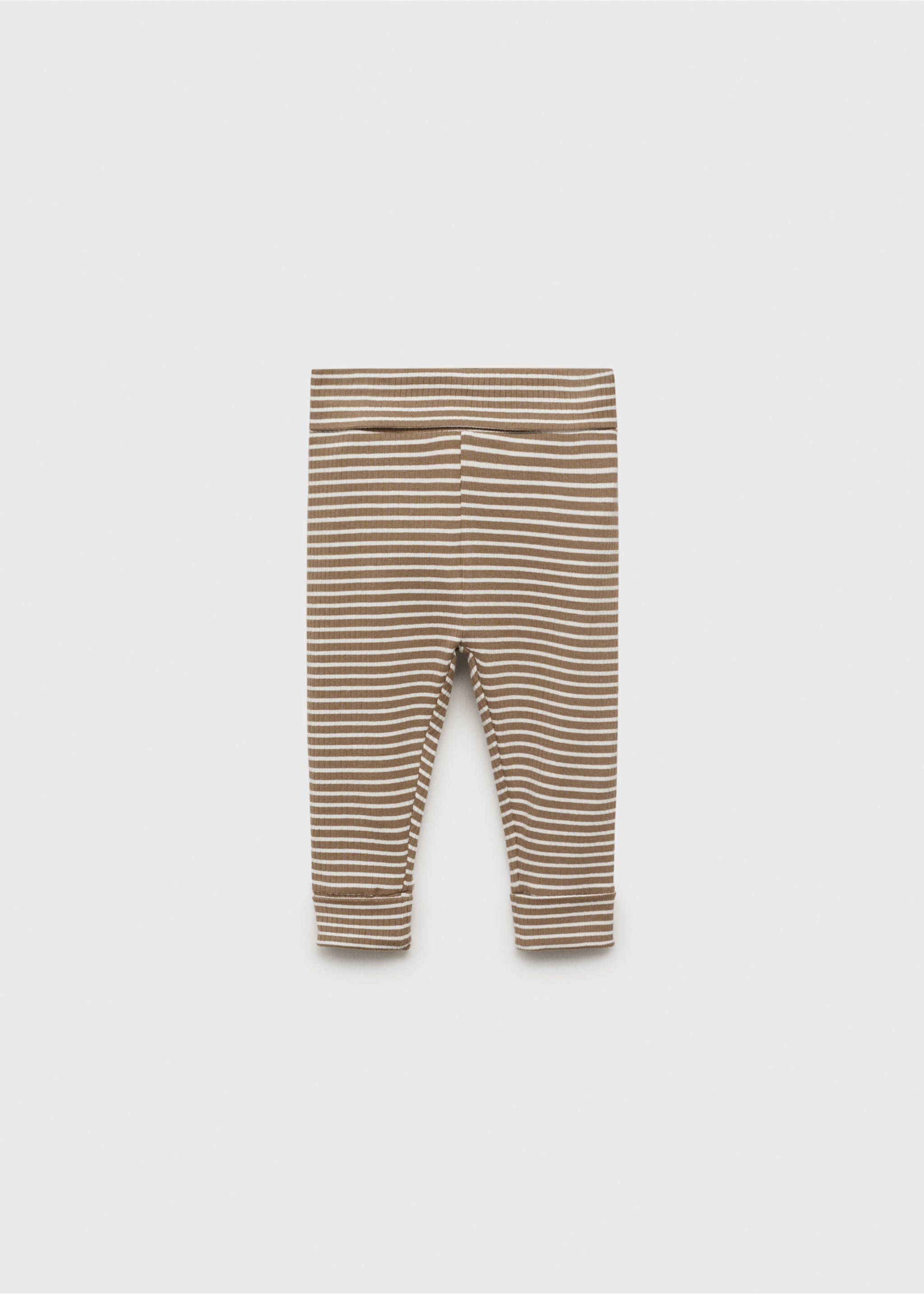 Stripped cotton leggings - Article without model, Medium Brown. Ref: 17044081-00.