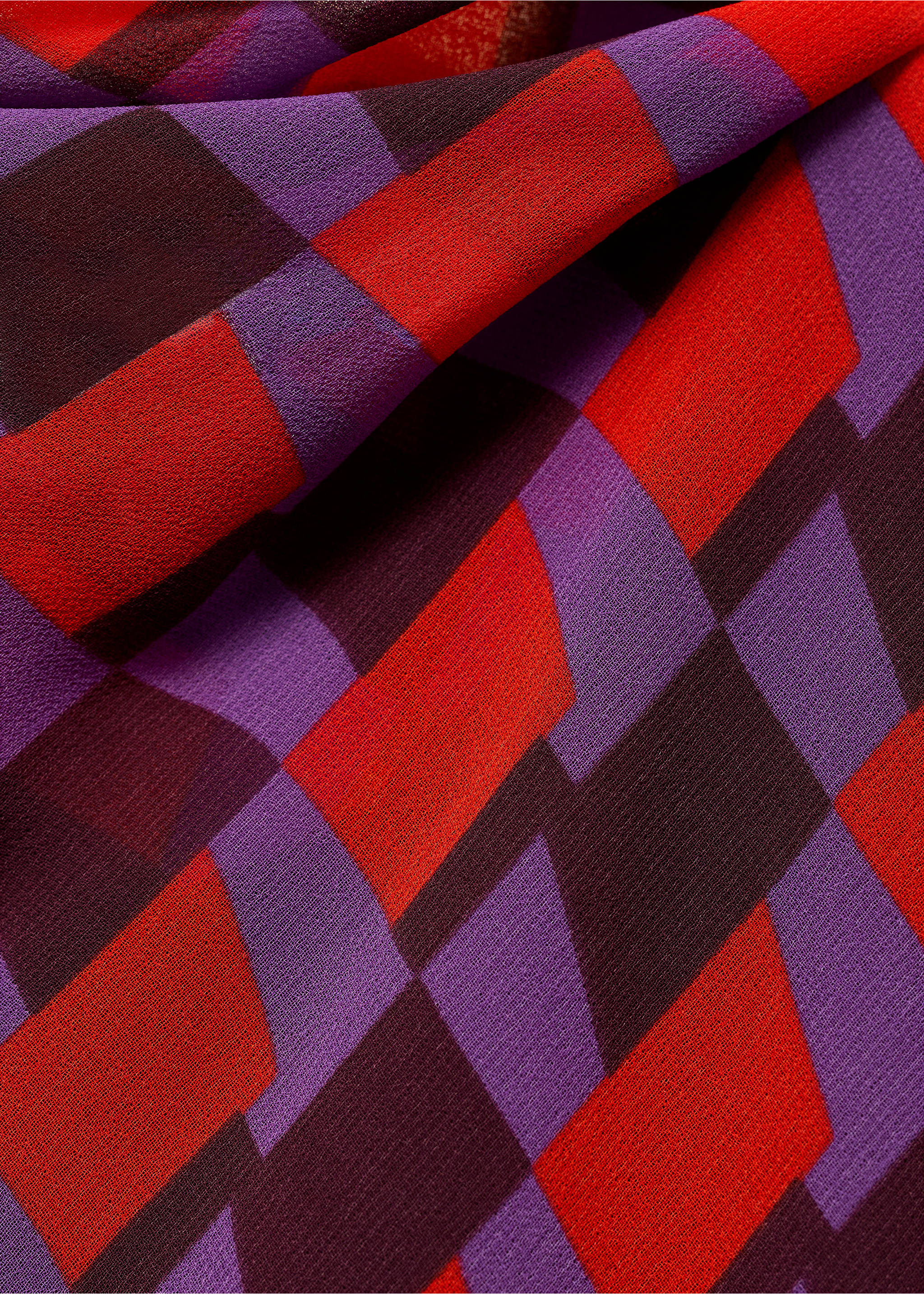 Printed dress with bow detail - Details of the article 0, Violet. Ref: 17044082-00.