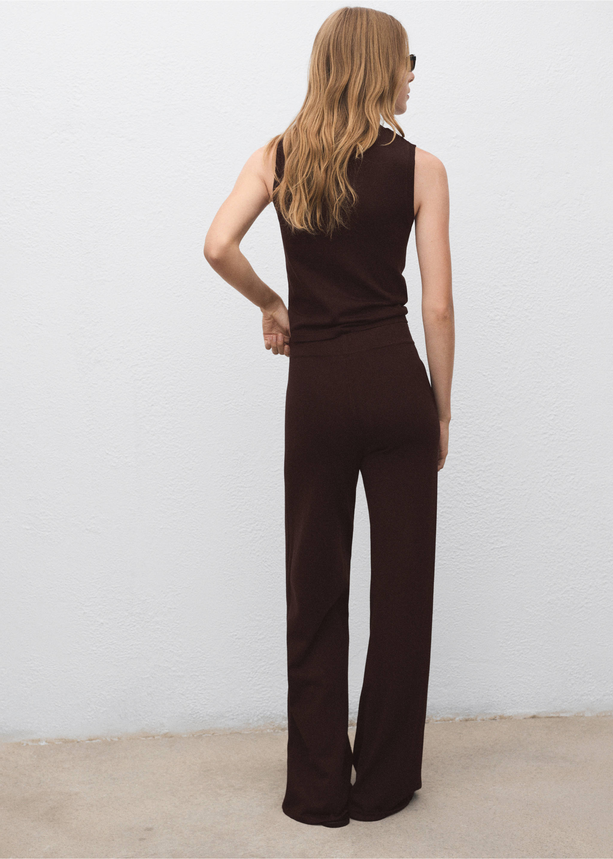 Top maille fine - Verso de l’article, Chocolat. Ref: 17044086-00.