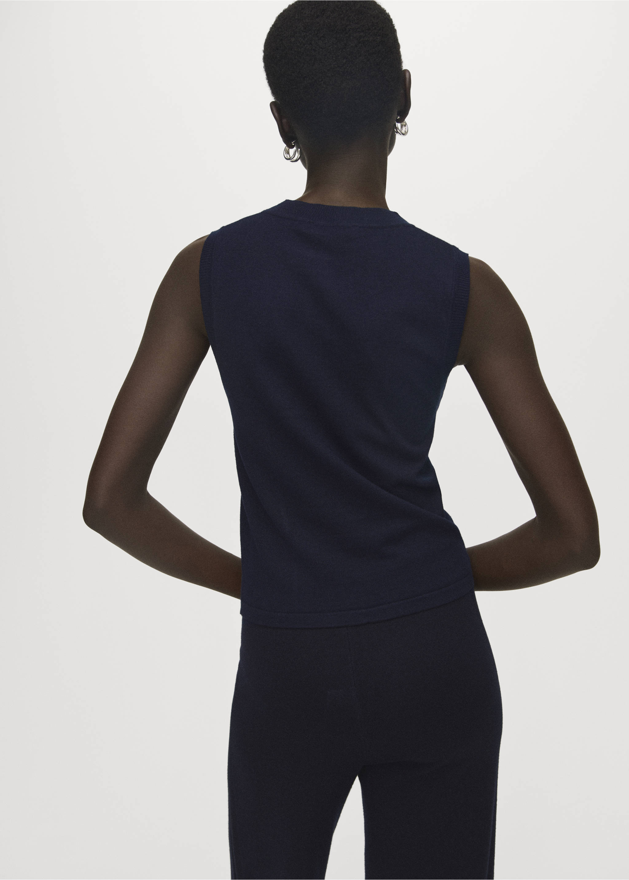 Fine-knit top - Reverse of the article, Navy. Ref: 17044086-00.