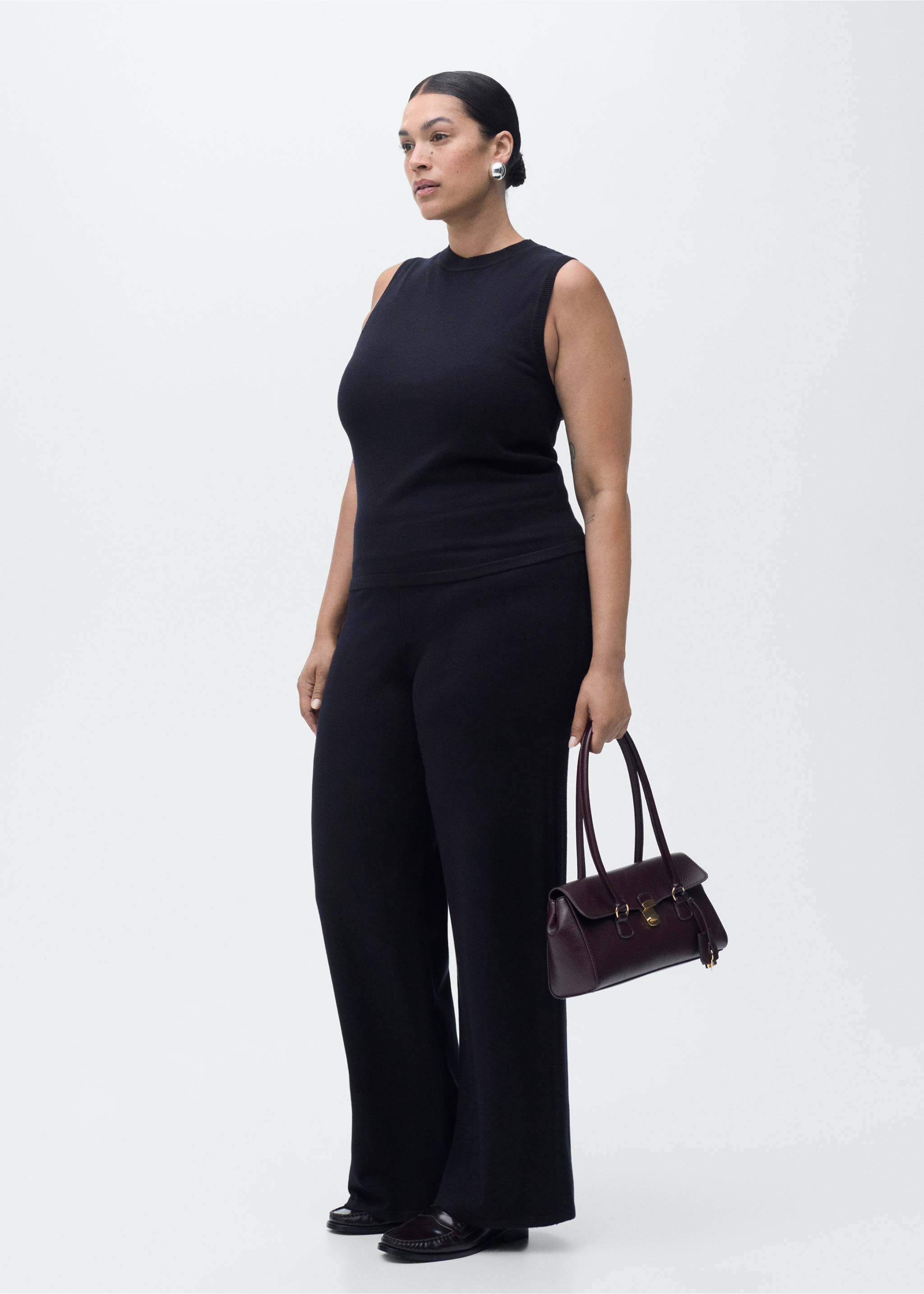 Fine-knit top - Details of the article 3, Navy. Ref: 17044086-00.