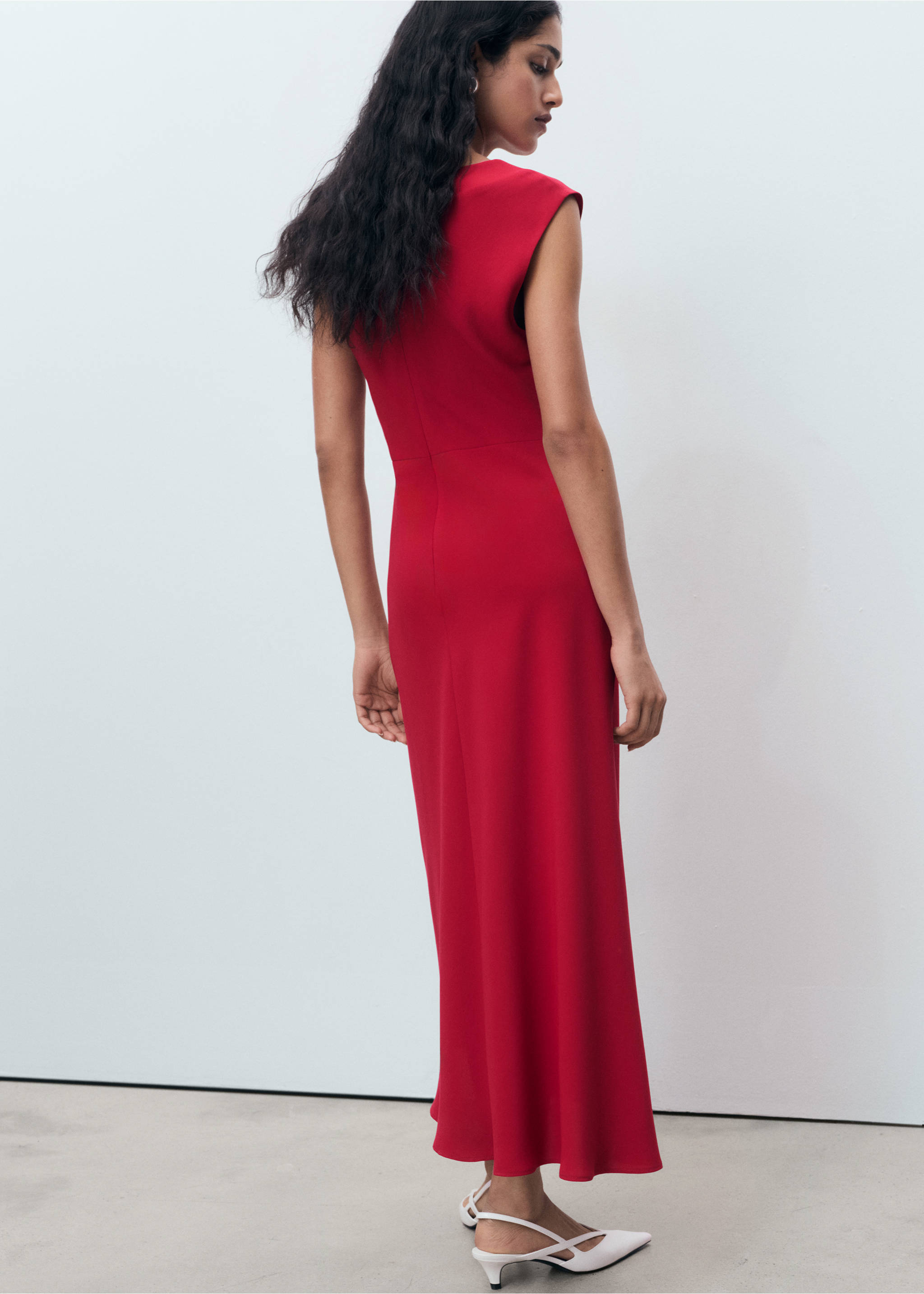 Ruched midi dress - Reverse of the article, Red. Ref: 17044087-00.