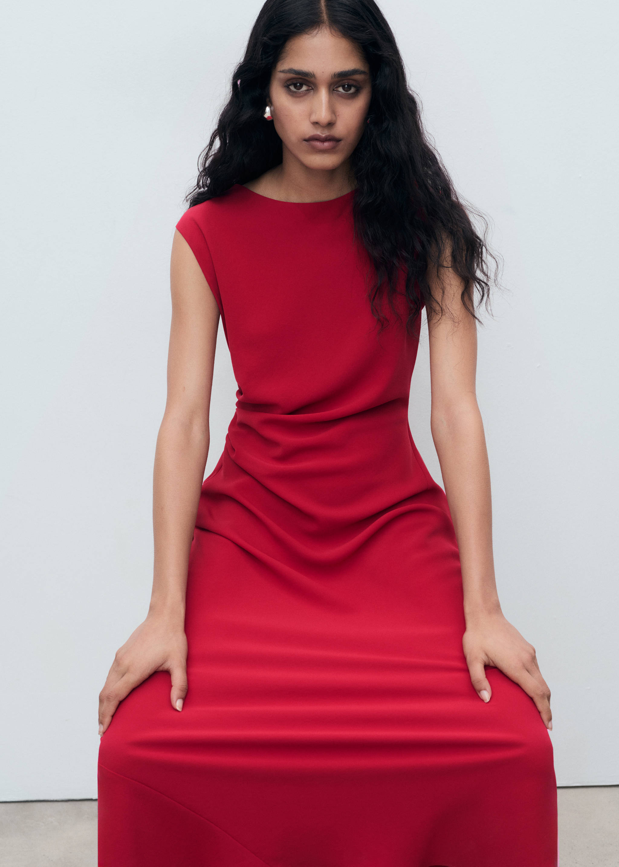 Ruched midi dress - Details of the article 2