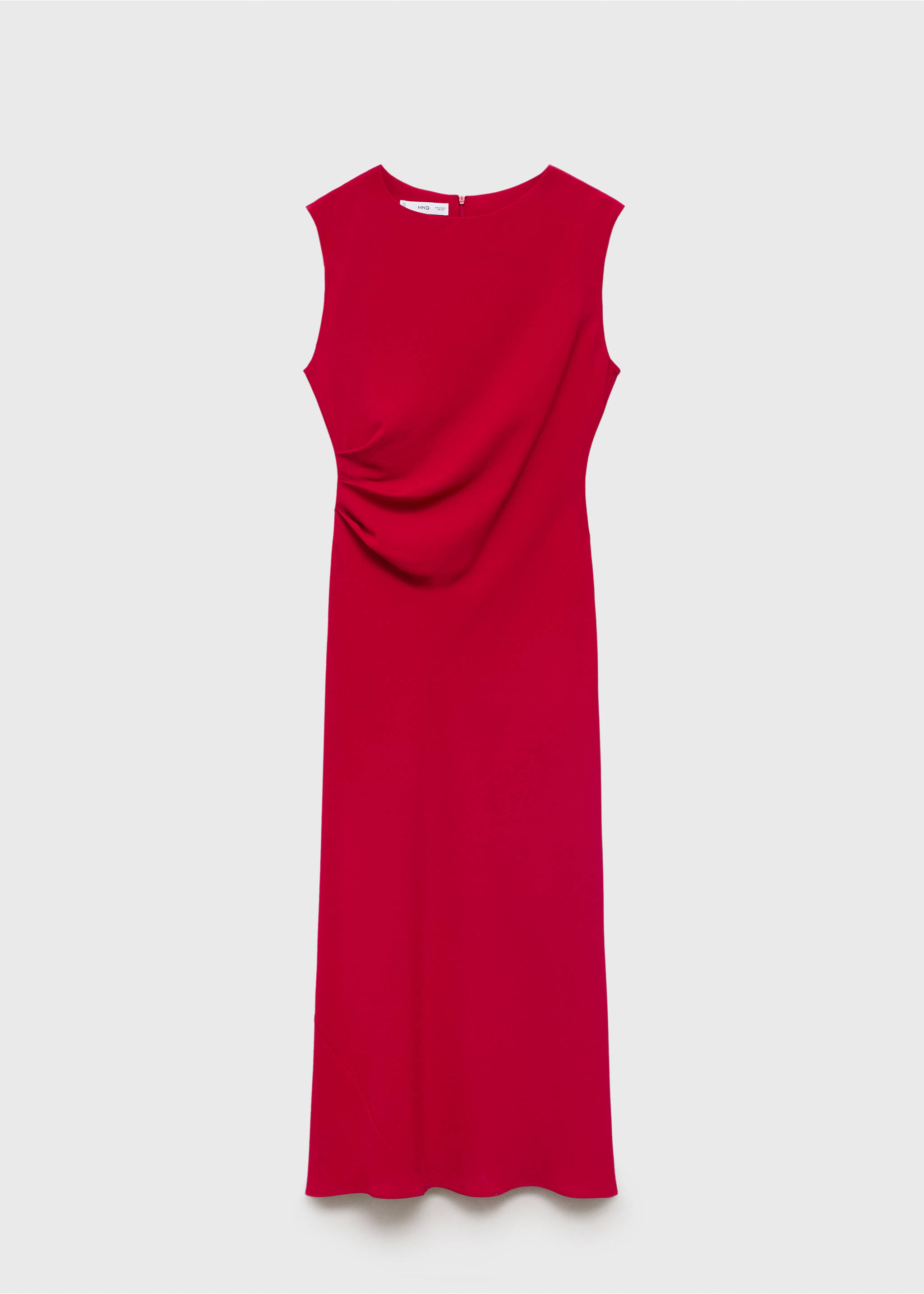 Ruched midi dress - Article without model, Red. Ref: 17044087-00.