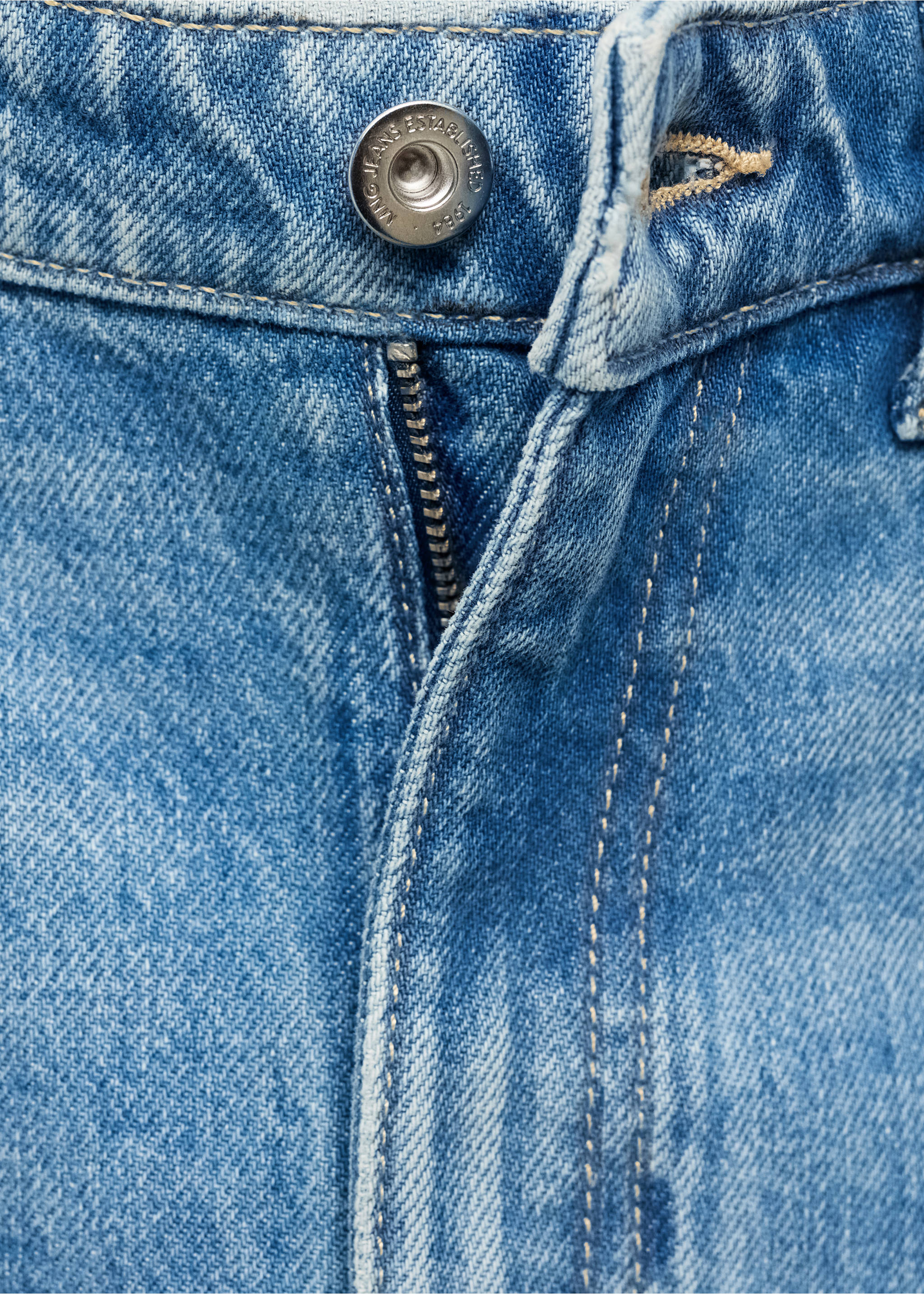 Jeans rectos tiro alto - Detalle del artículo 8, Azul medio. Ref: 17044092-00.