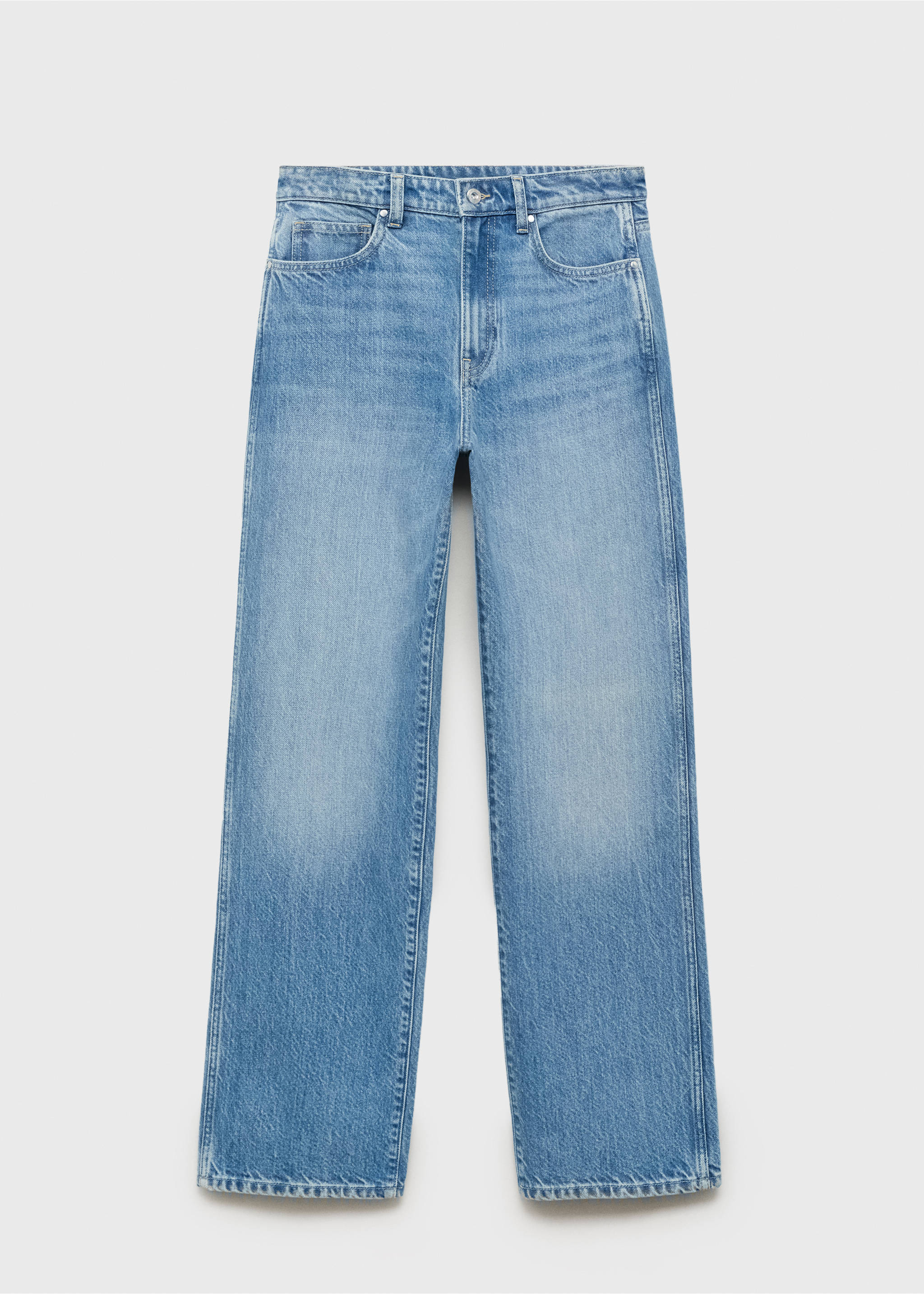 Jeans rectos tiro alto - Artículo sin modelo, Azul medio. Ref: 17044092-00.