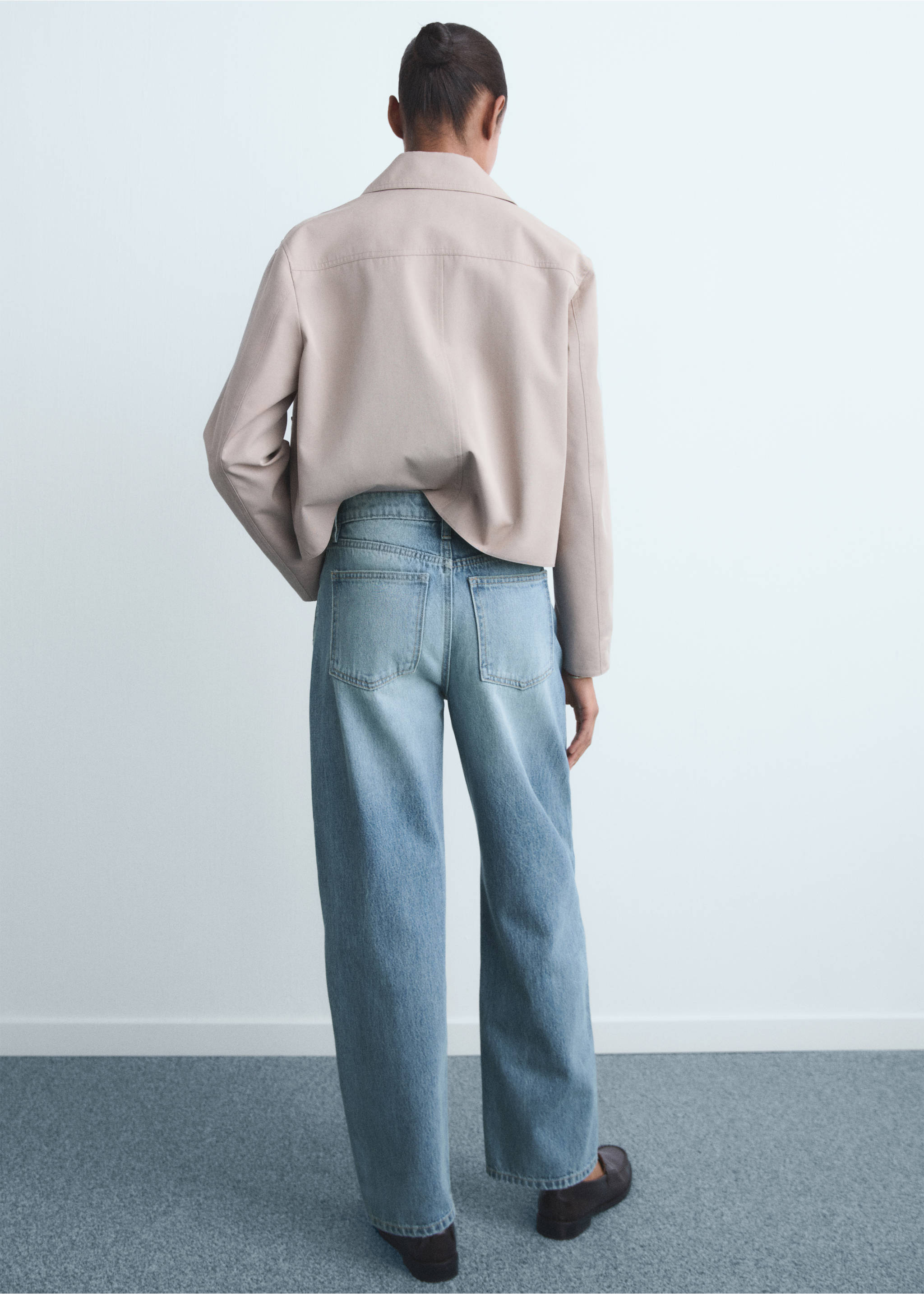 High-waisted barrel jeans - Reverse of the article, Medium Blue. Ref: 17044094-00.