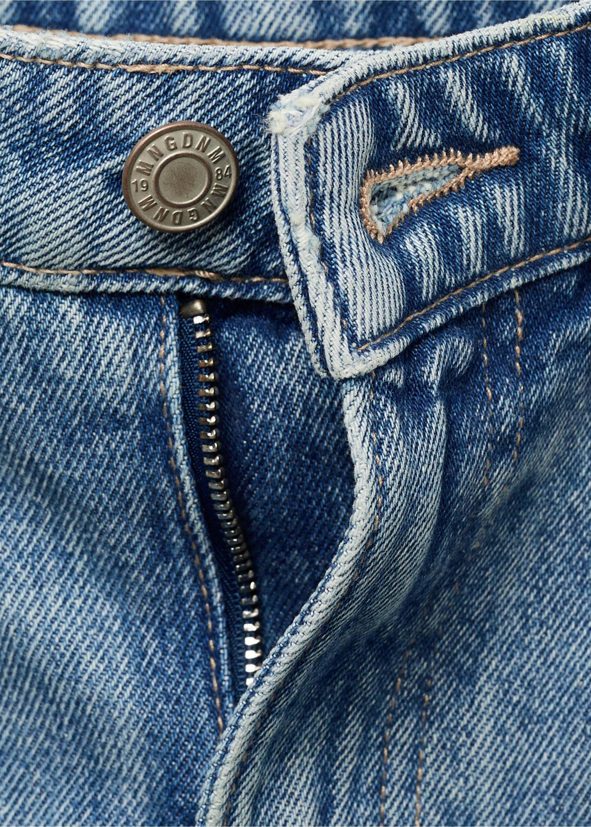 High-waisted barrel jeans - Details of the article 0, Medium Blue. Ref: 17044094-00.