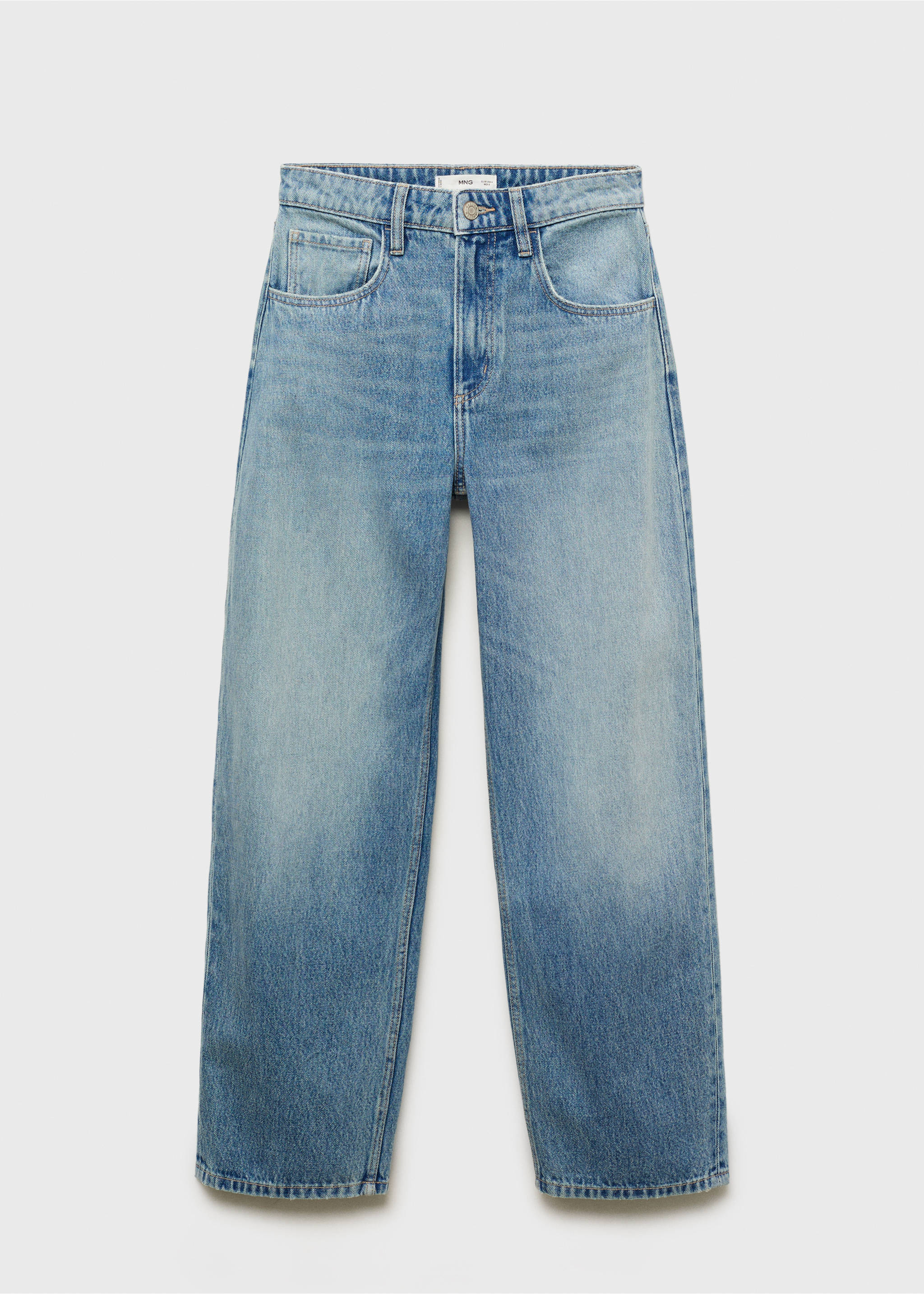 High-waisted barrel jeans - Article without model, Medium Blue. Ref: 17044094-00.