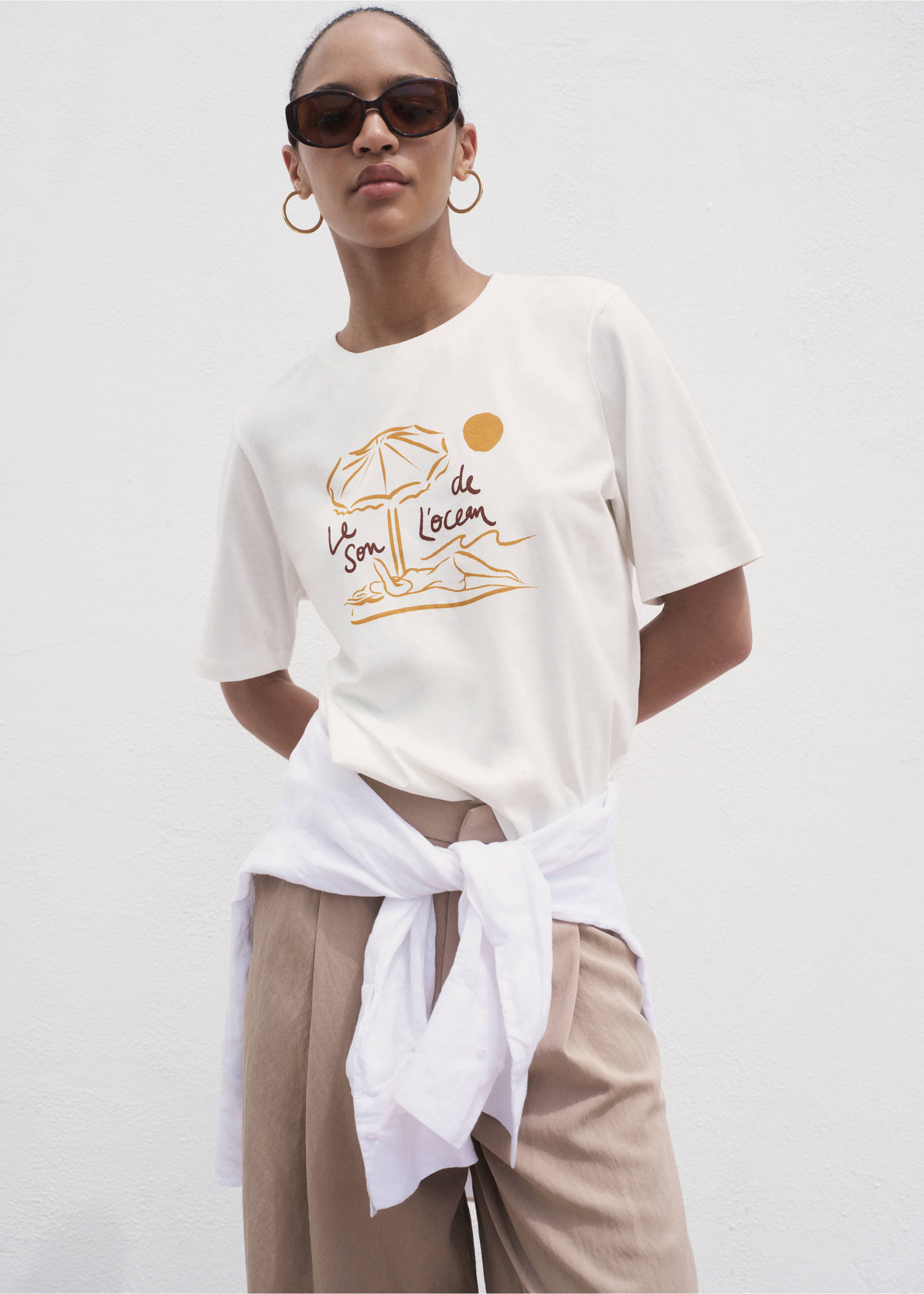 Short-sleeved printed t-shirt - Medium plane, Off White. Ref: 17044096-00.