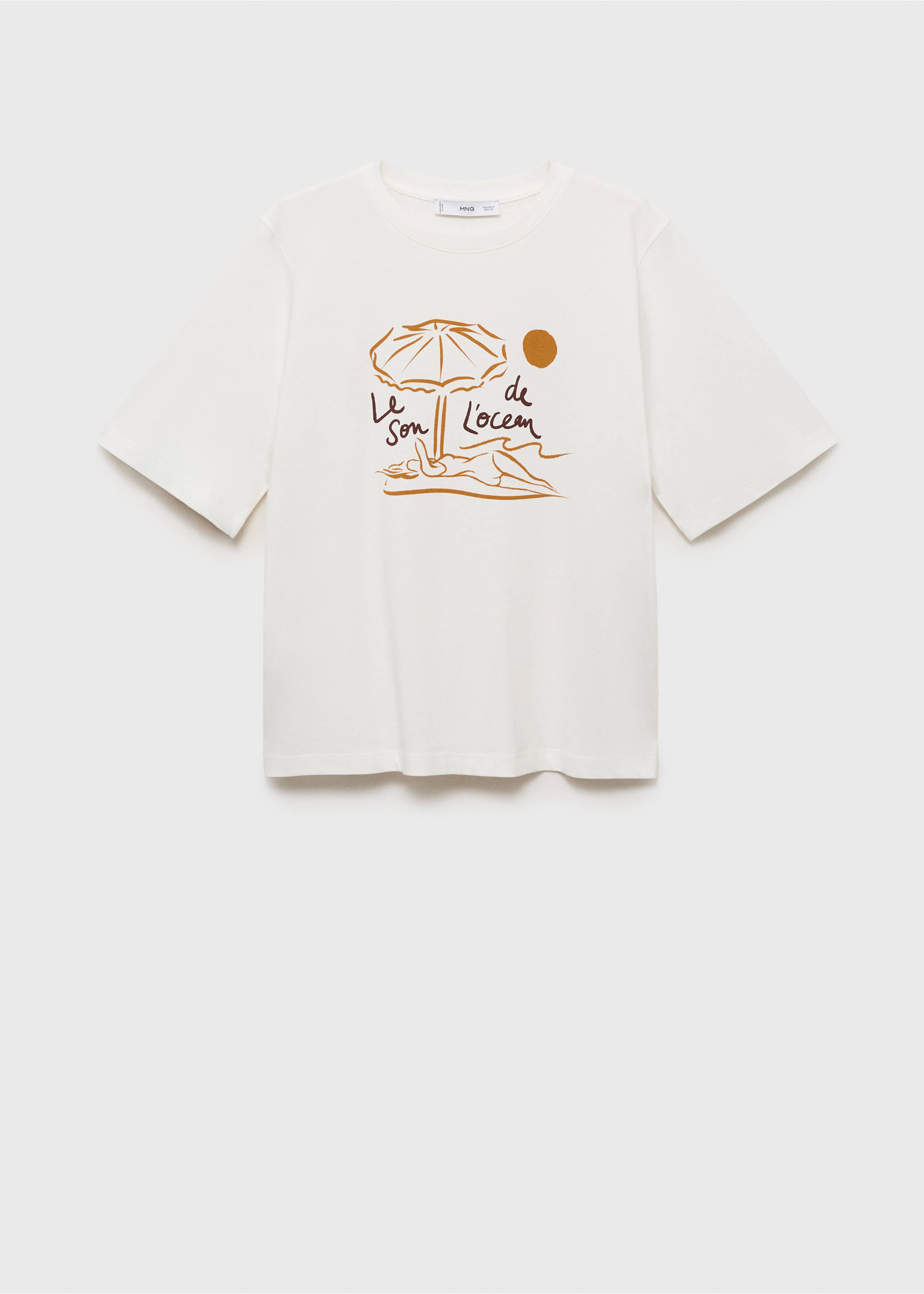 Short-sleeved printed t-shirt - Article without model, Off White. Ref: 17044096-00.