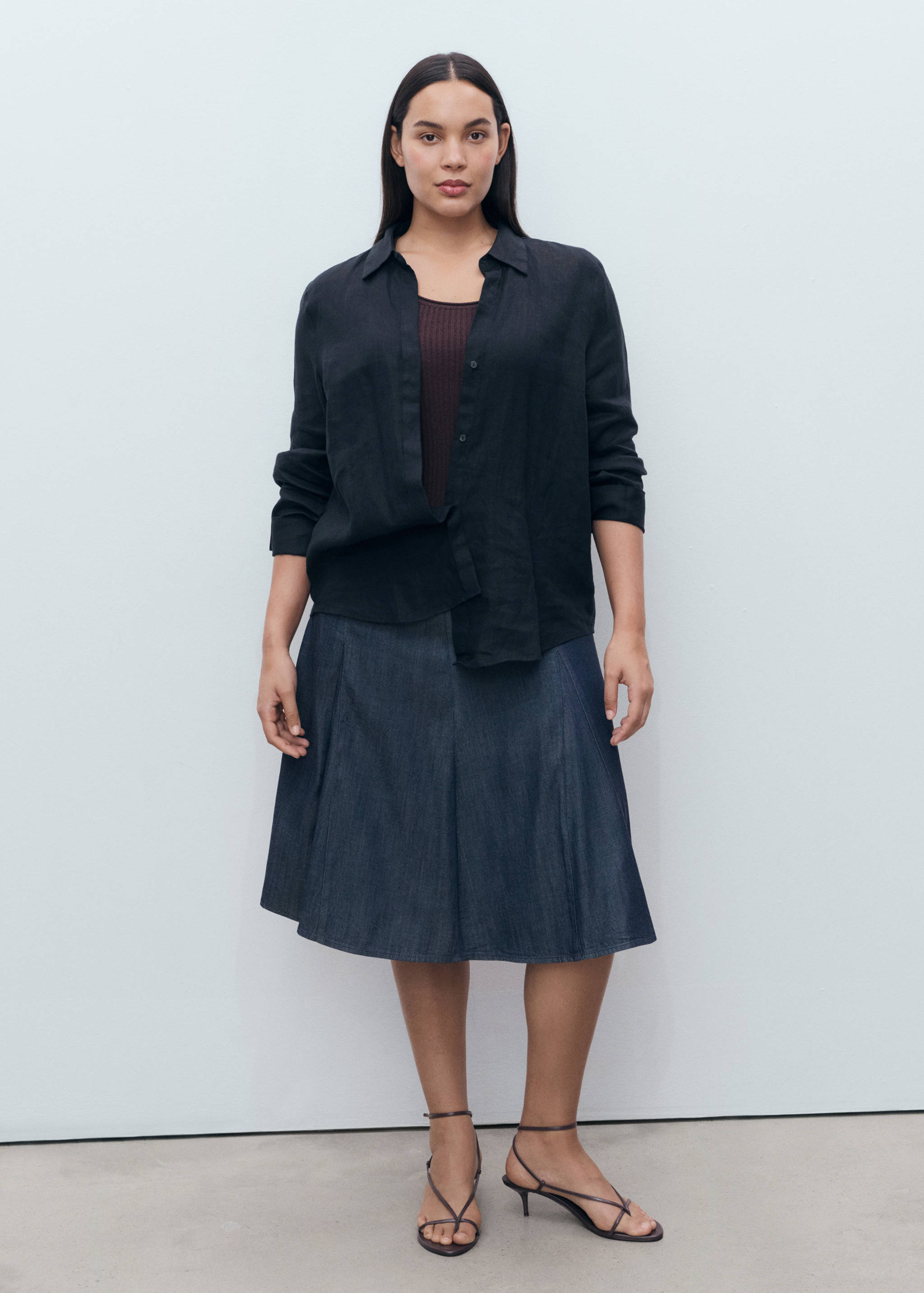 Pleated denim skirt - Details of the article 3