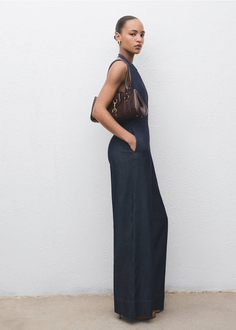 Lyocell denim jumpsuit - Open Blue