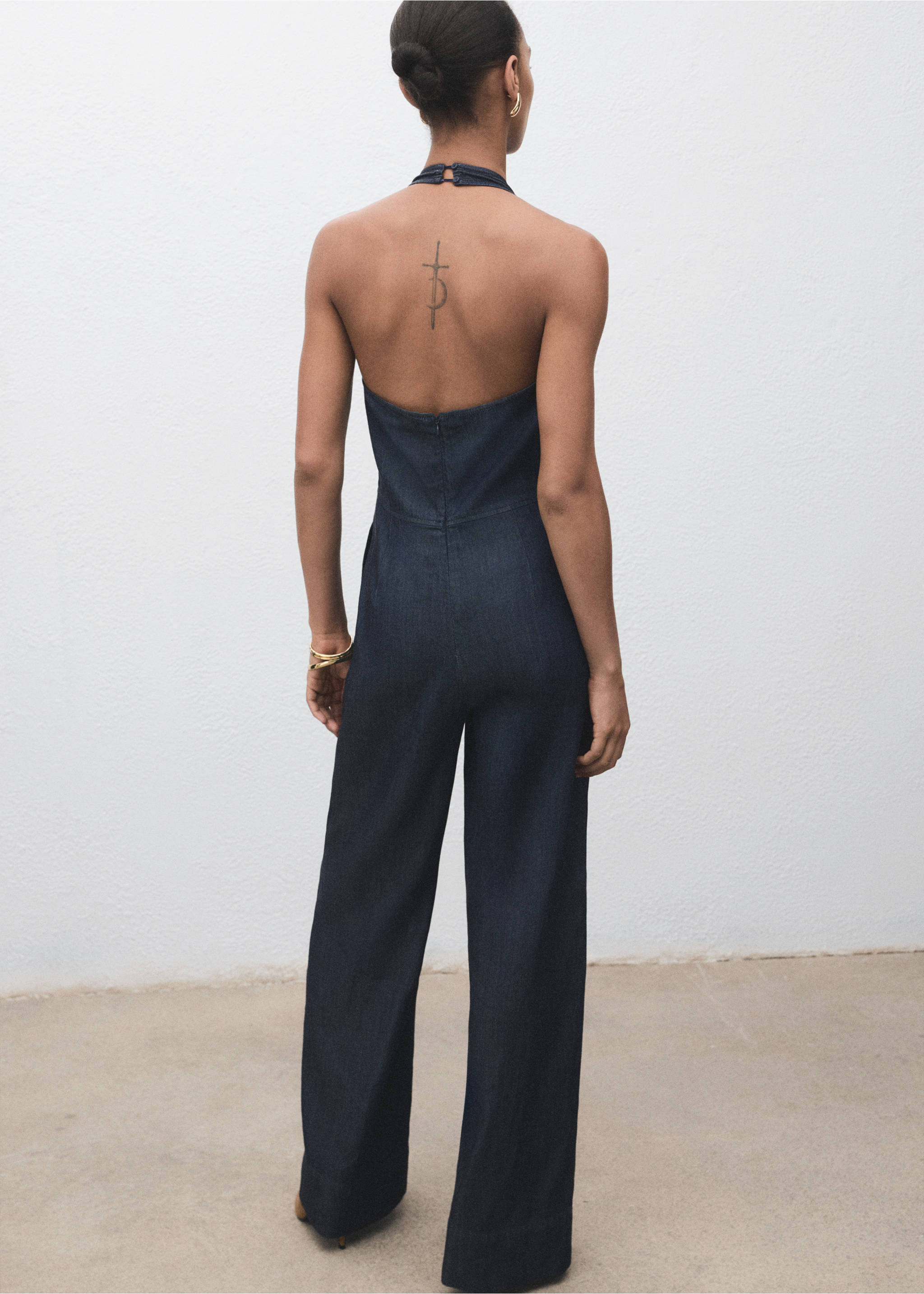 Lyocell denim jumpsuit - Reverse of the article, Open Blue. Ref: 17044102-00.