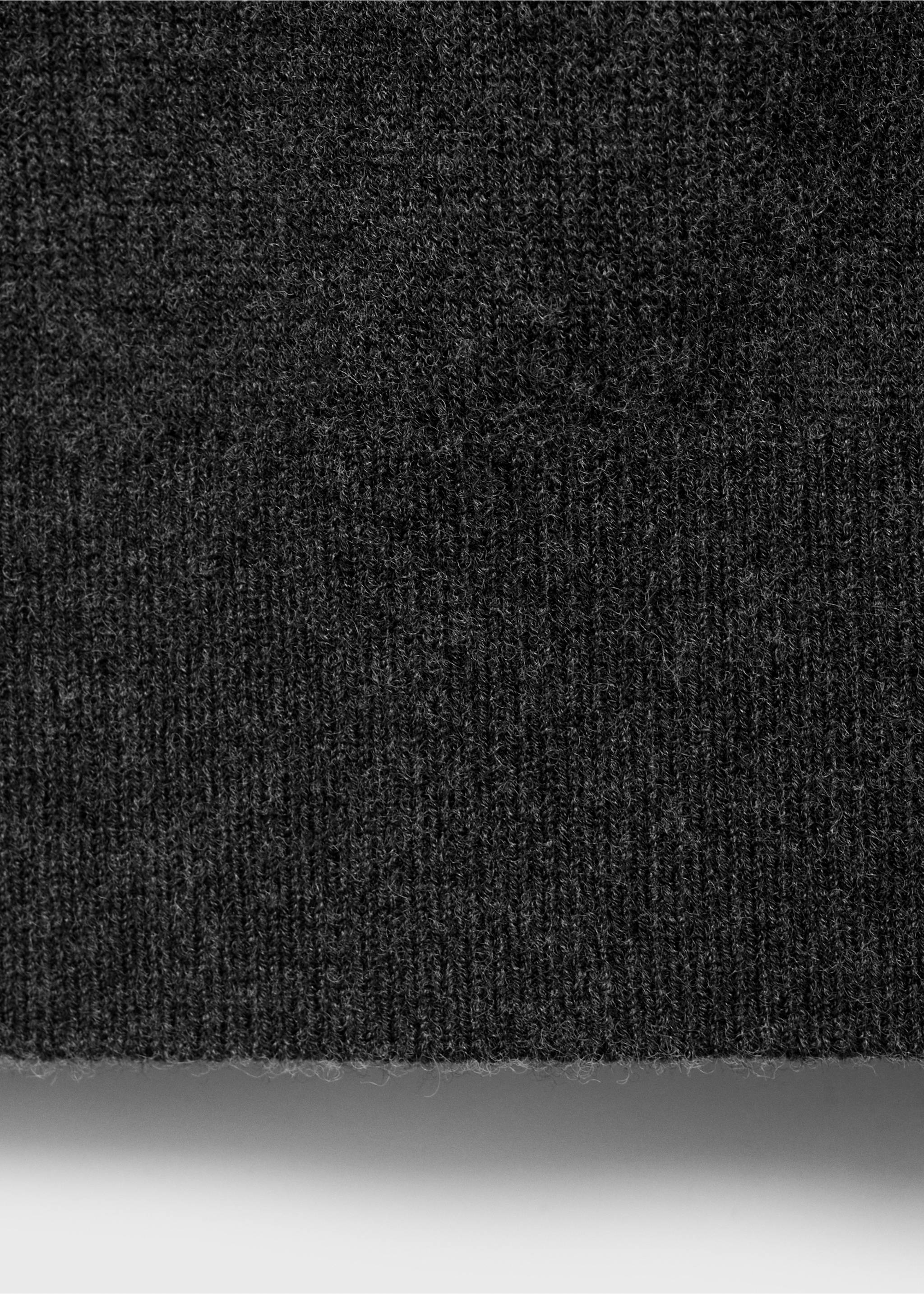 Cropped wool cardigan with buttons - Details of the article 0, Charcoal. Ref: 17044108-00.
