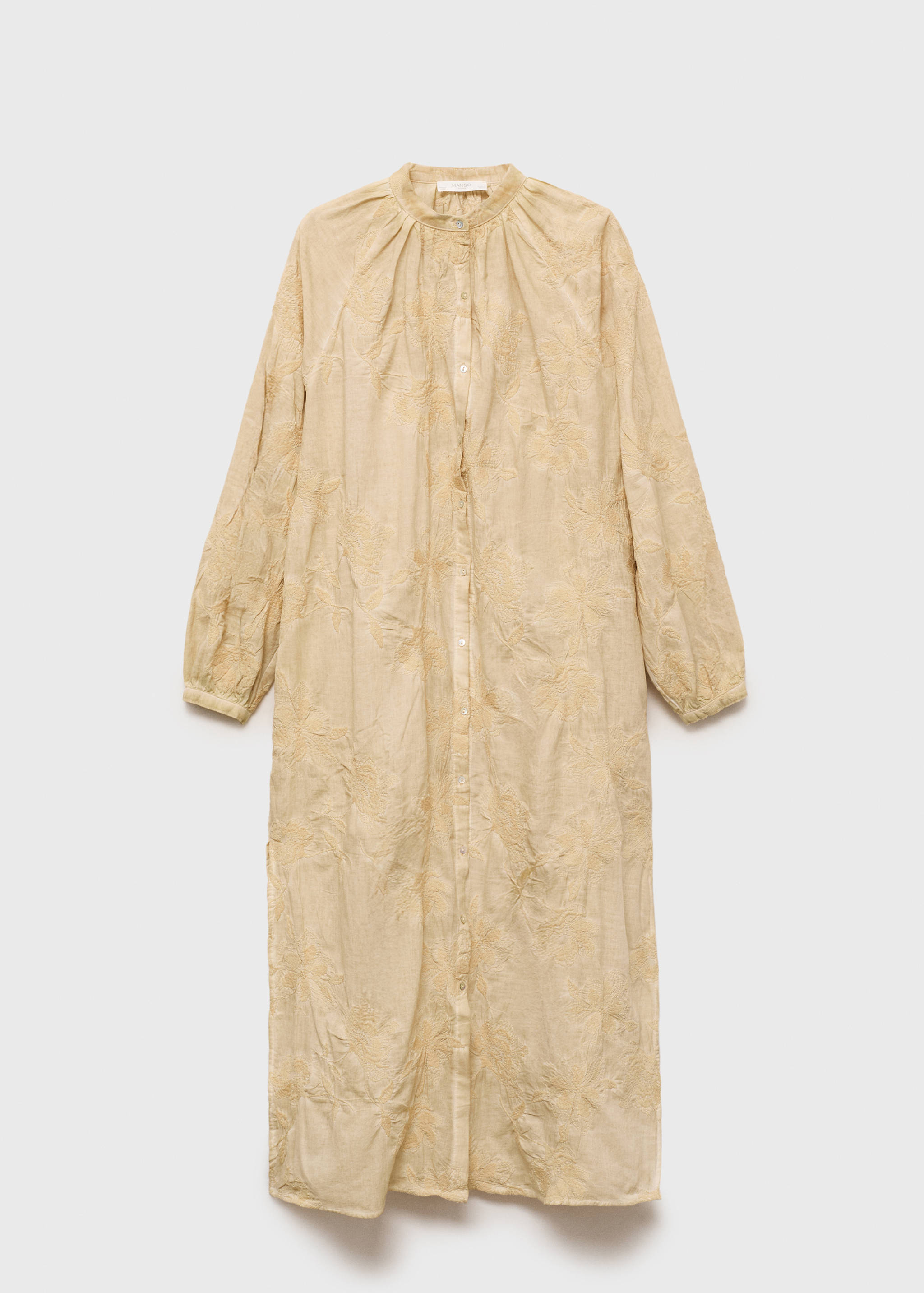 Cămașă de noapte din bumbac cu broderie overdyed - Articol fără model