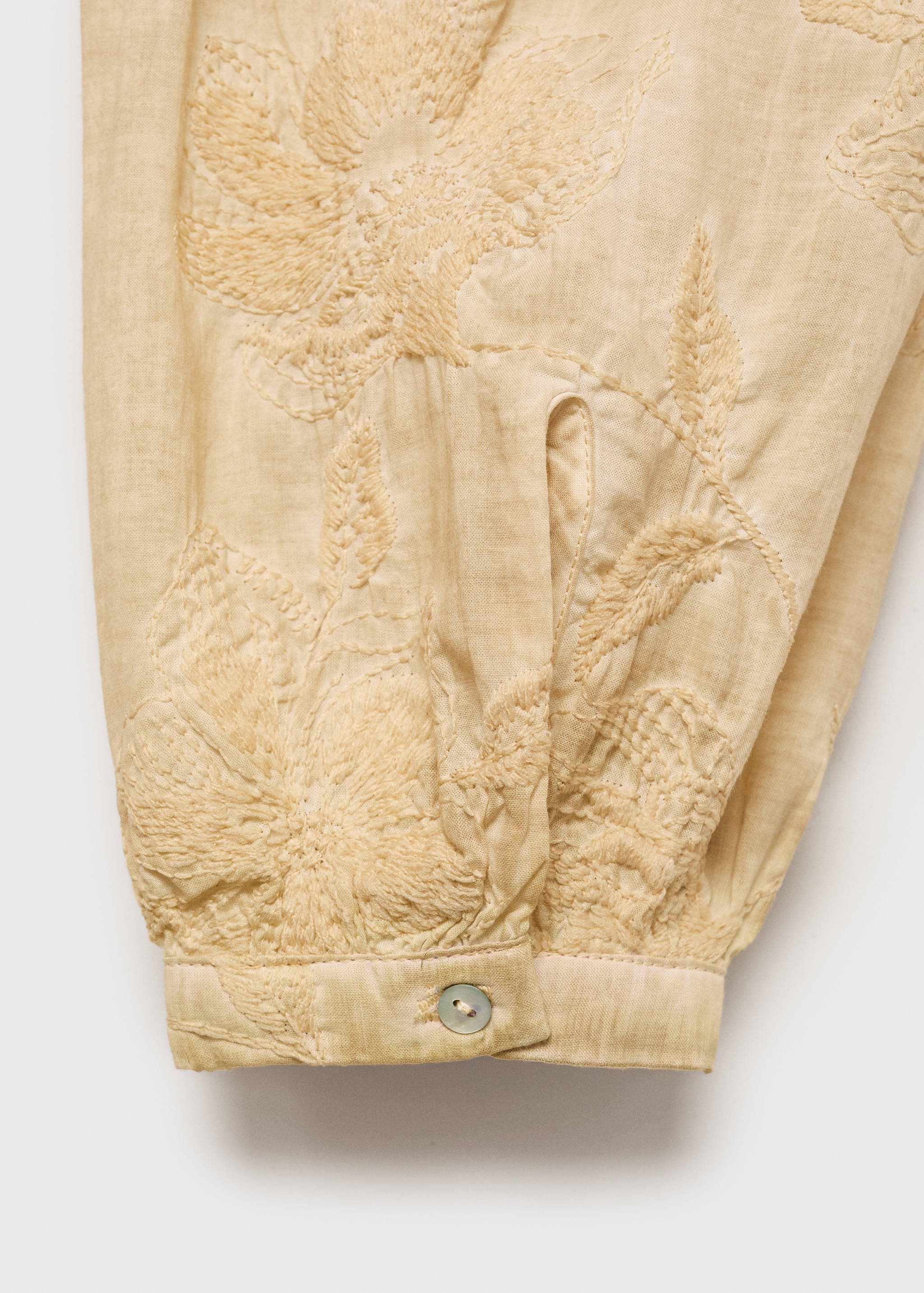 Cămașă de noapte din bumbac cu broderie overdyed - Detaliu al articolului 0