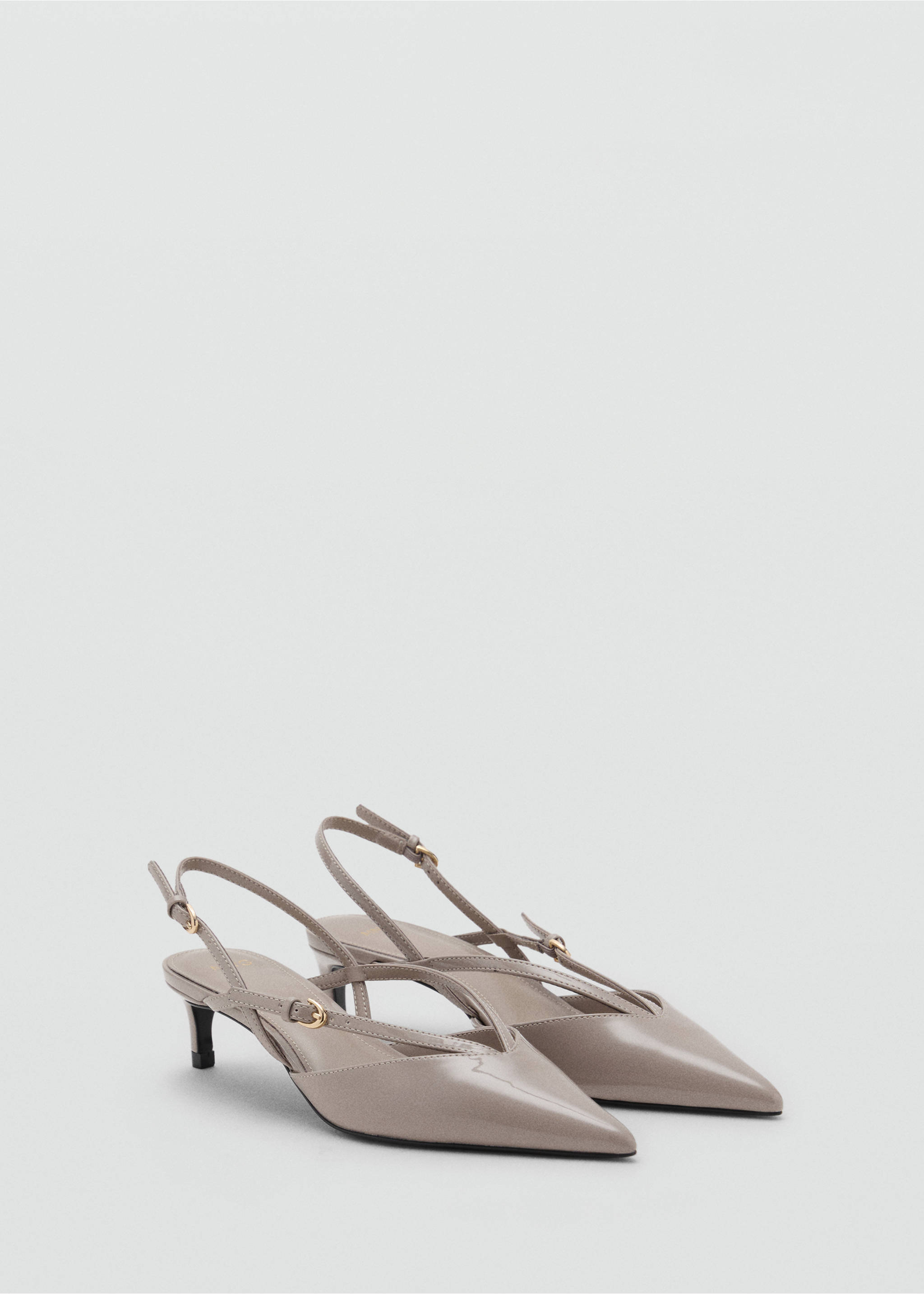 Kitten-heeled strappy shoes - Medium plane, Light/Pastel Brown. Ref: 17044117-00.