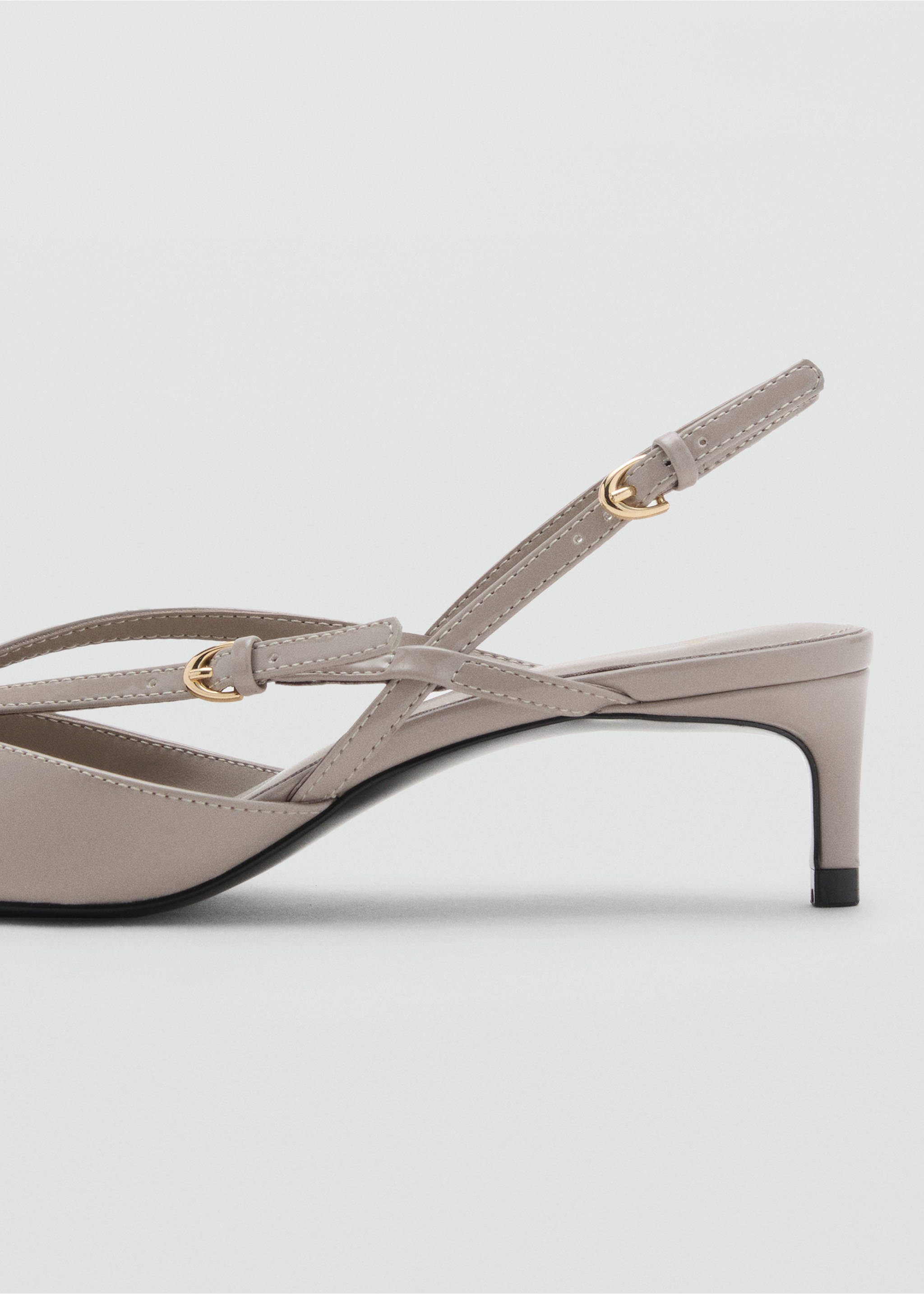 Kitten-heeled strappy shoes - Details of the article 1, Light/Pastel Brown. Ref: 17044117-00.