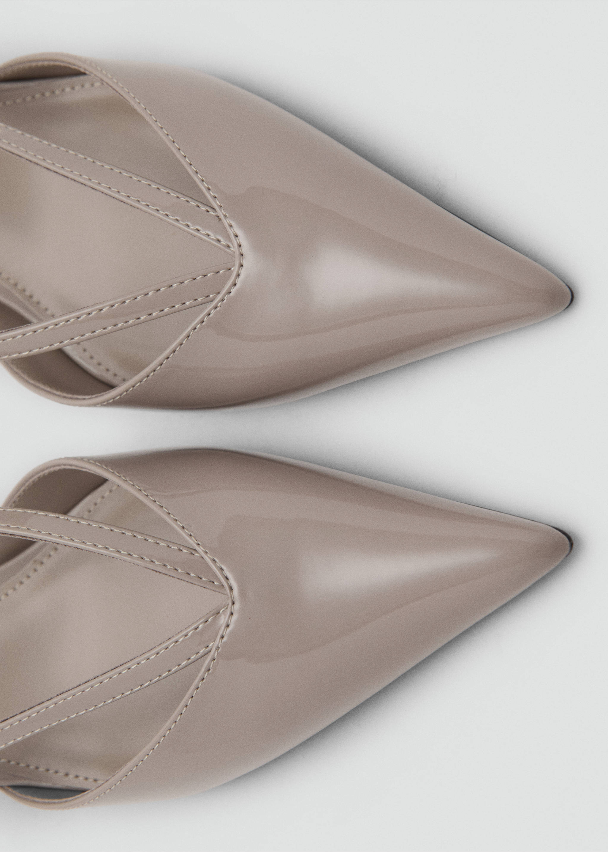 Kitten-heeled strappy shoes - Details of the article 2, Light/Pastel Brown. Ref: 17044117-00.