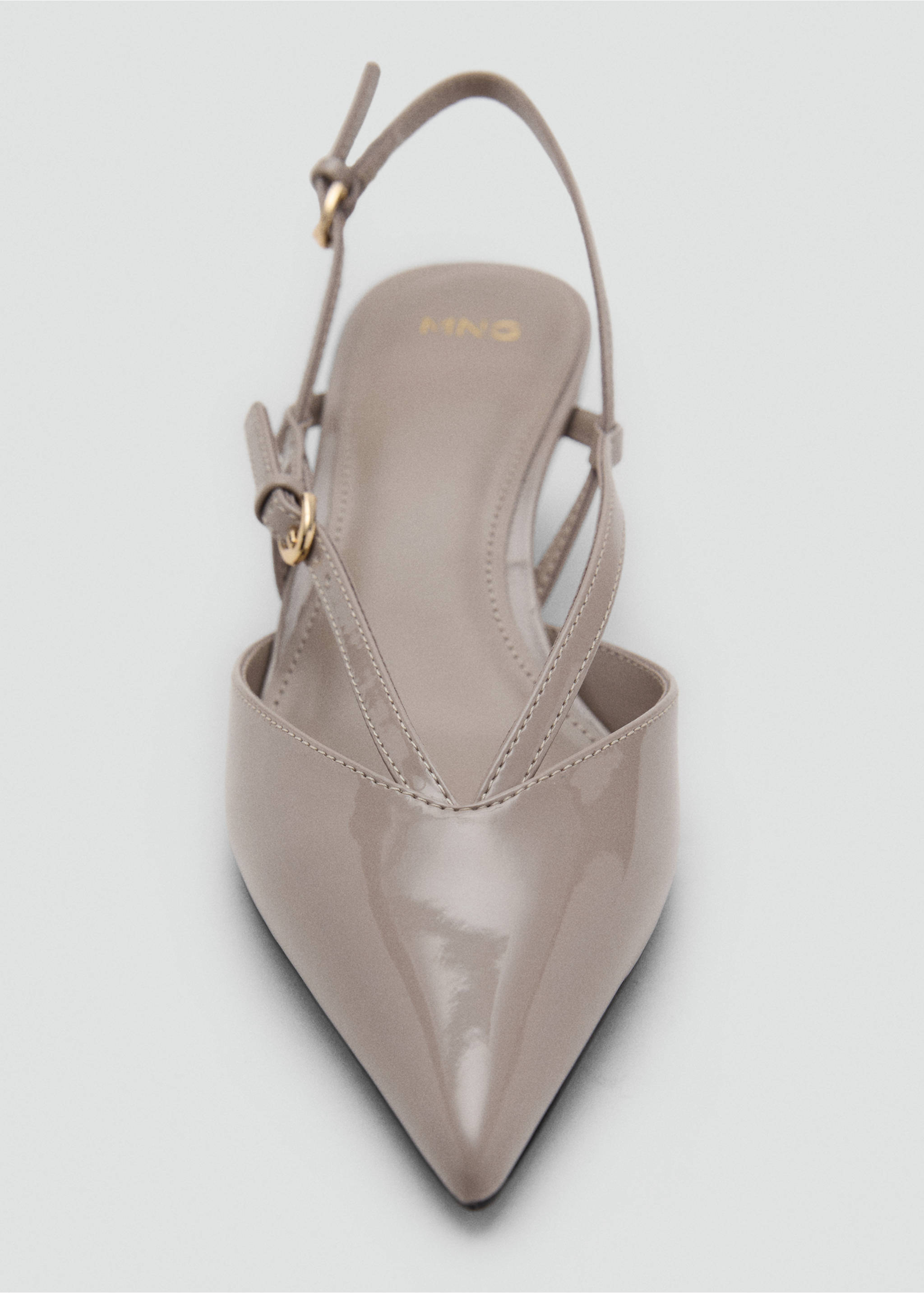 Kitten-heeled strappy shoes - Details of the article 3, Light/Pastel Brown. Ref: 17044117-00.