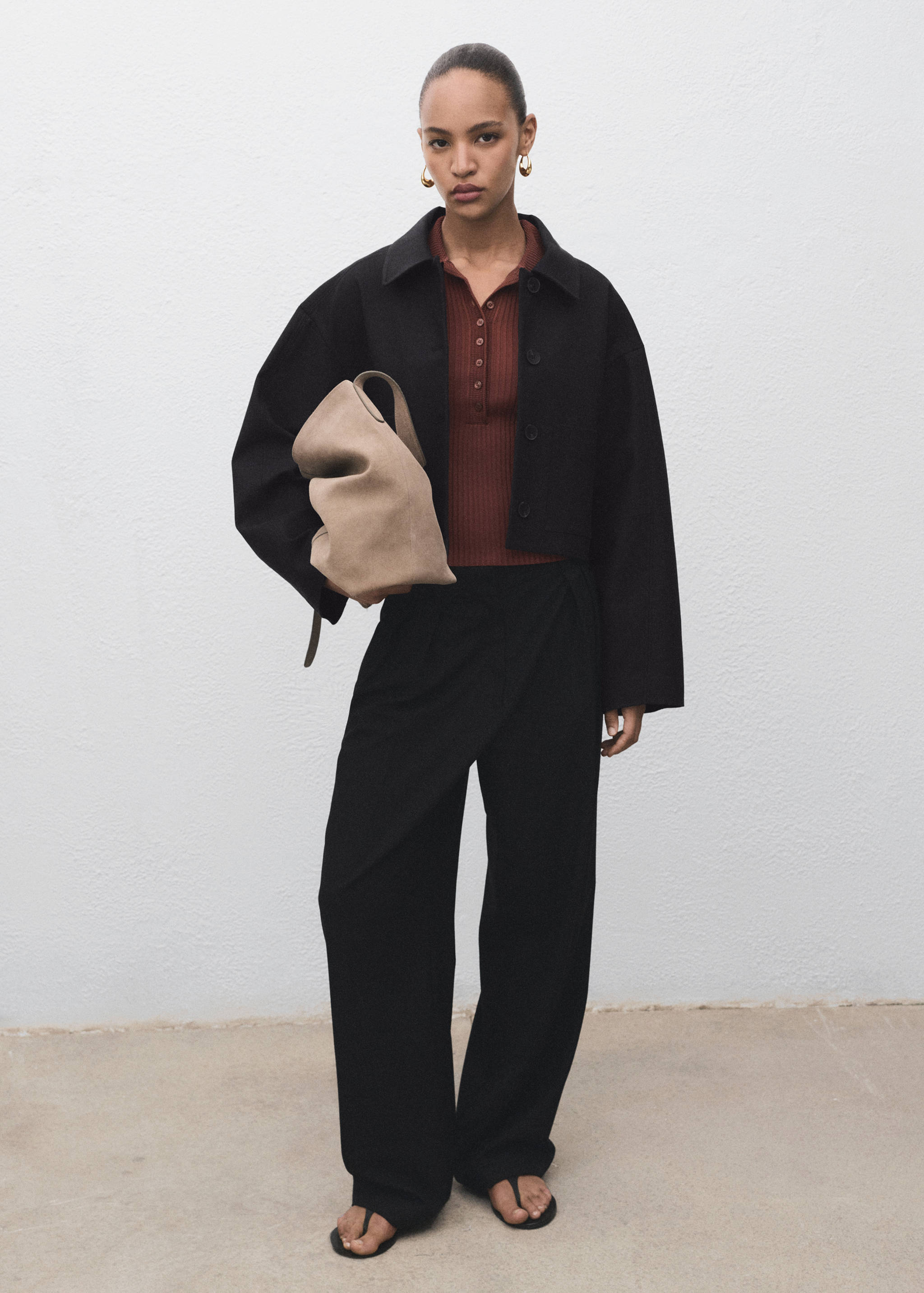 Cropped jacket with pockets - Women | MANGO OUTLET USA