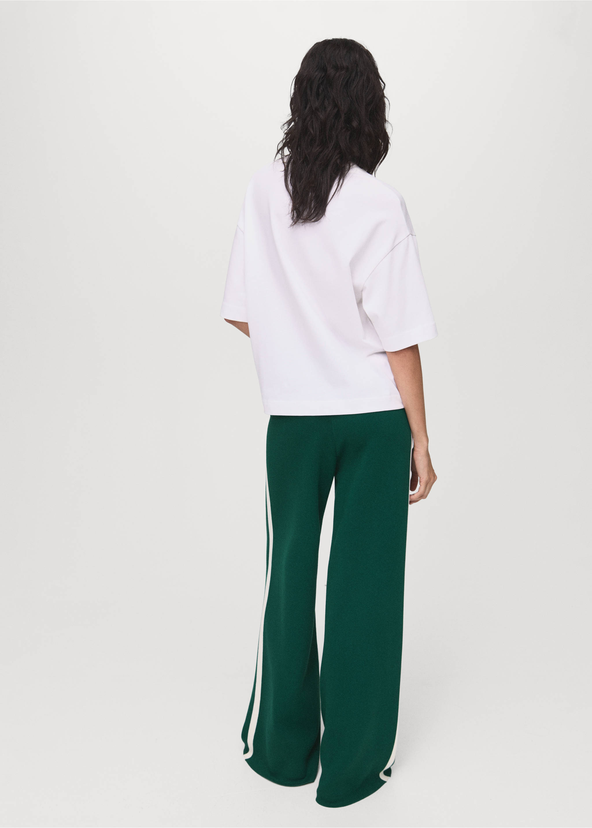 Fine-knit straight-fit trousers - Reverse of the article, Dark Green. Ref: 17044139-00.