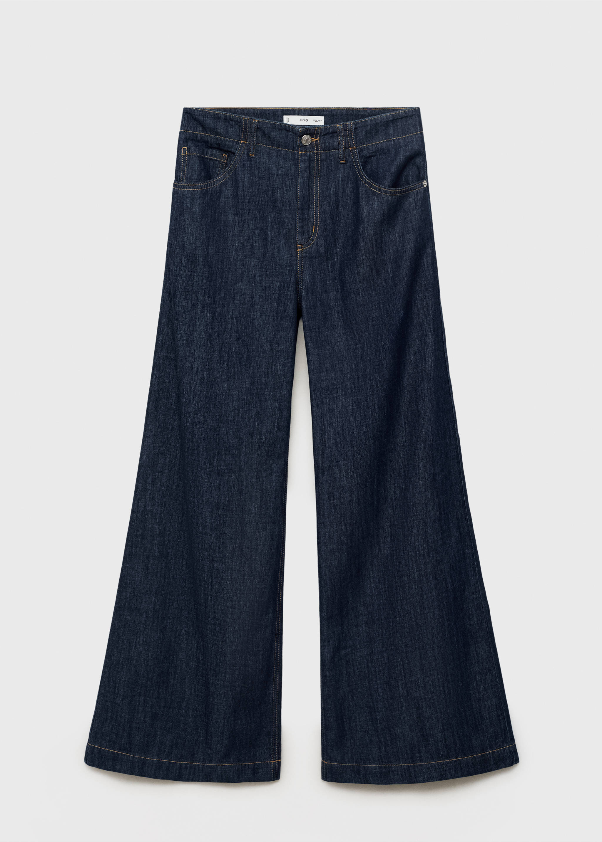 Wide leg mid-rise jeans - Article without model, Open Blue. Ref: 17044143-00.