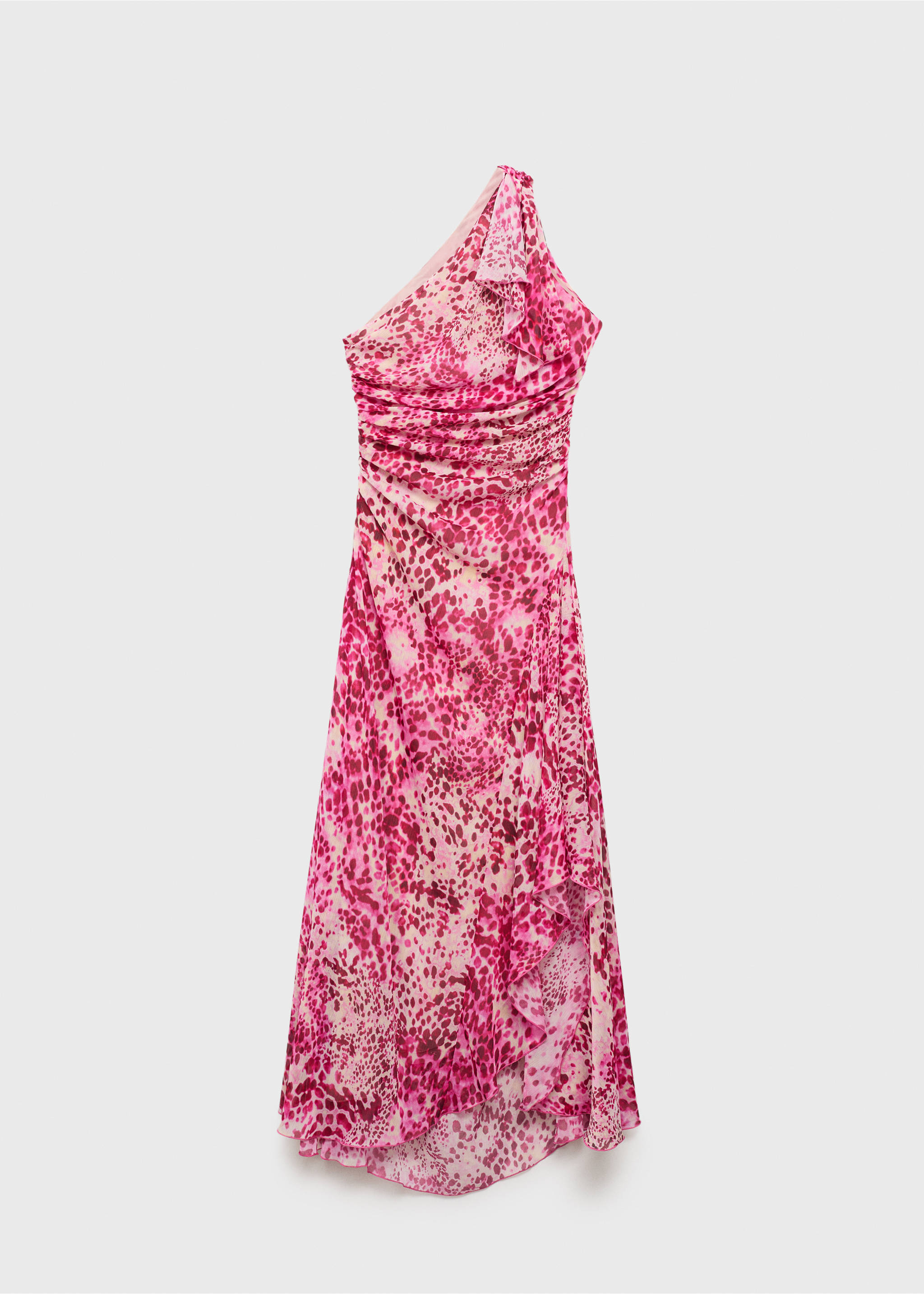 Robe asymétrique en imprimé animal - Article sans modèle, Fuchsia. Ref: 17044145-00.