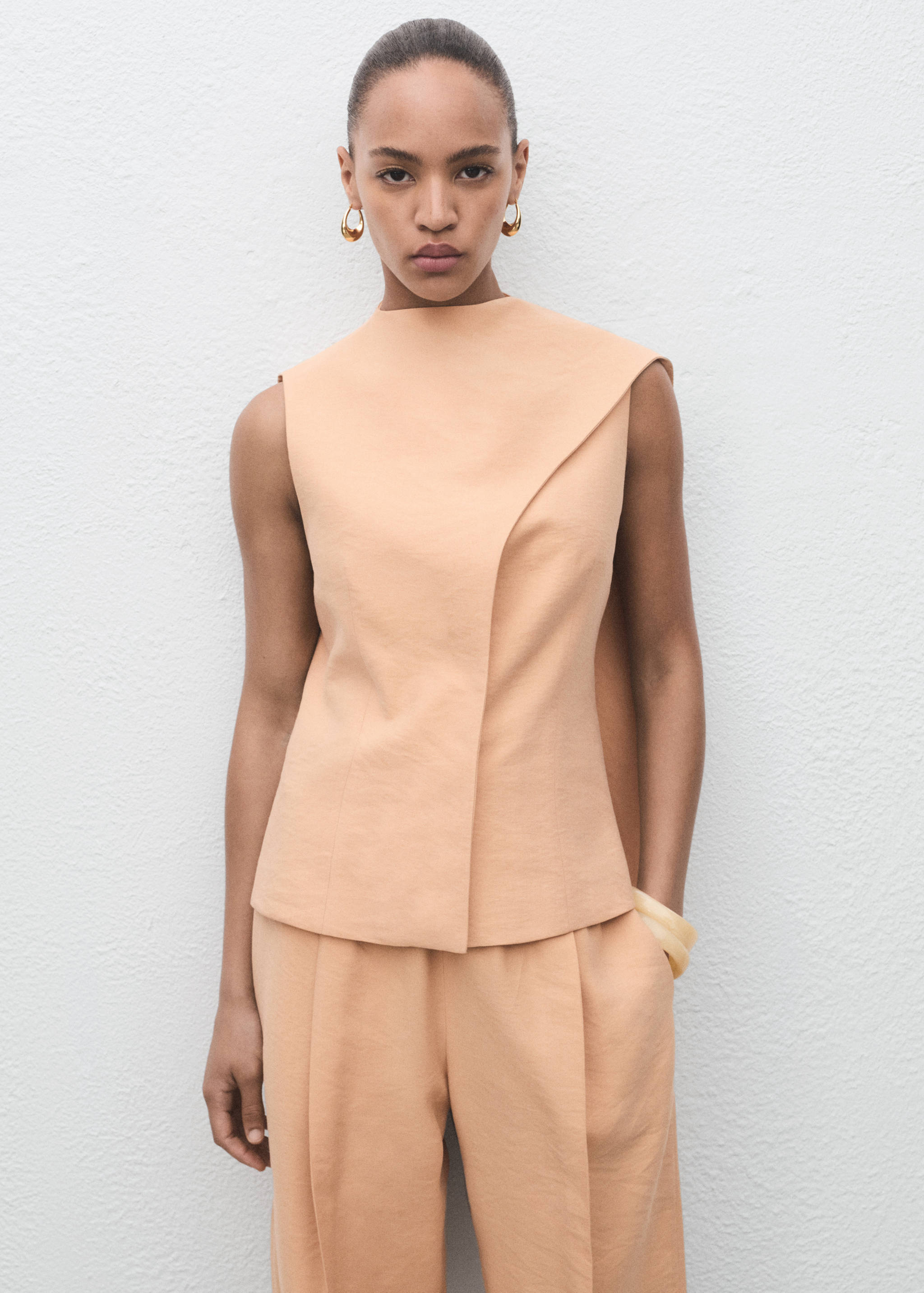 Asymmetrical foulard top - Medium plane